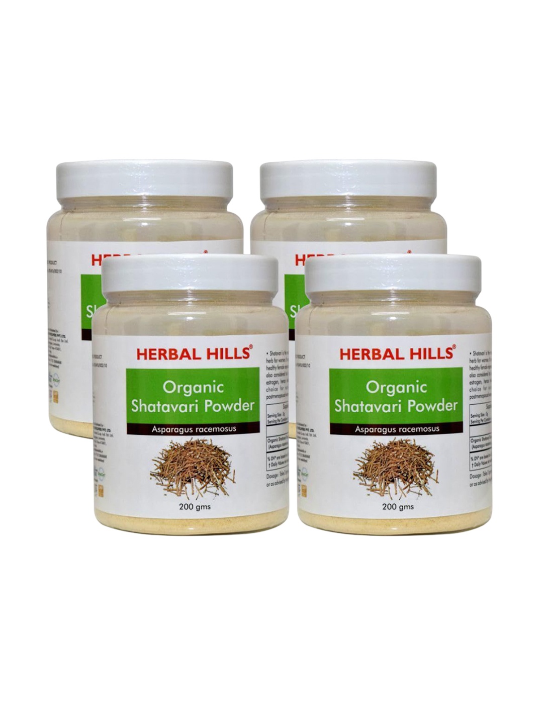

Herbal Hills Organic Shatavari Powder (200 g (Pack of 4)), White