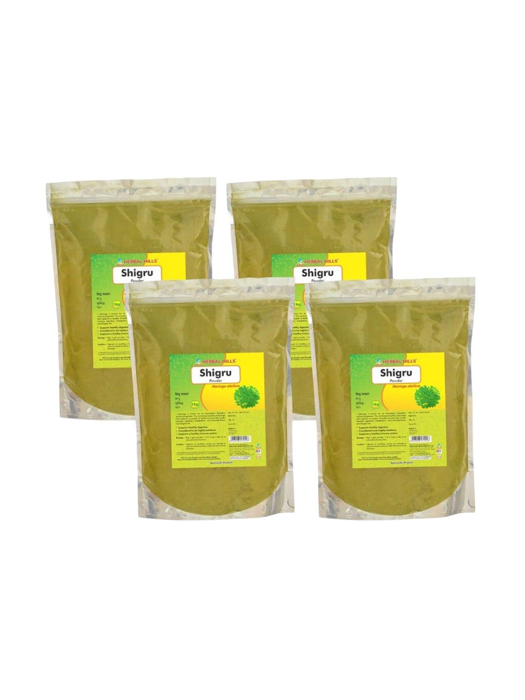 

Herbal Hills Shigru Powder Moringa (1 Kg Pack of 4), White
