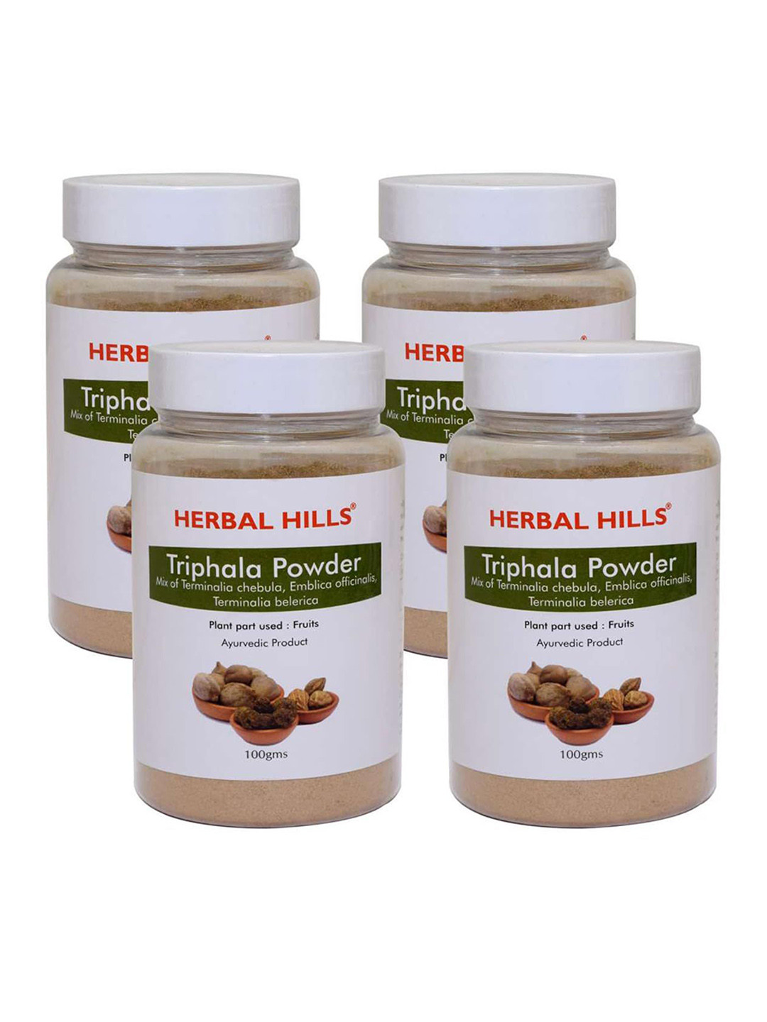 

Herbal Hills Triphala Powder (100 Gram Pack of 4), White