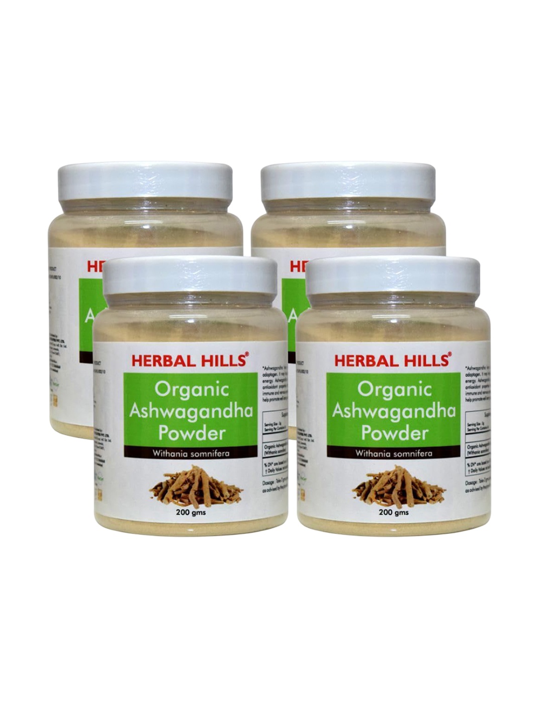 

Herbal Hills Organic Ashwagandha Powder 200 gms Pack of 4, White