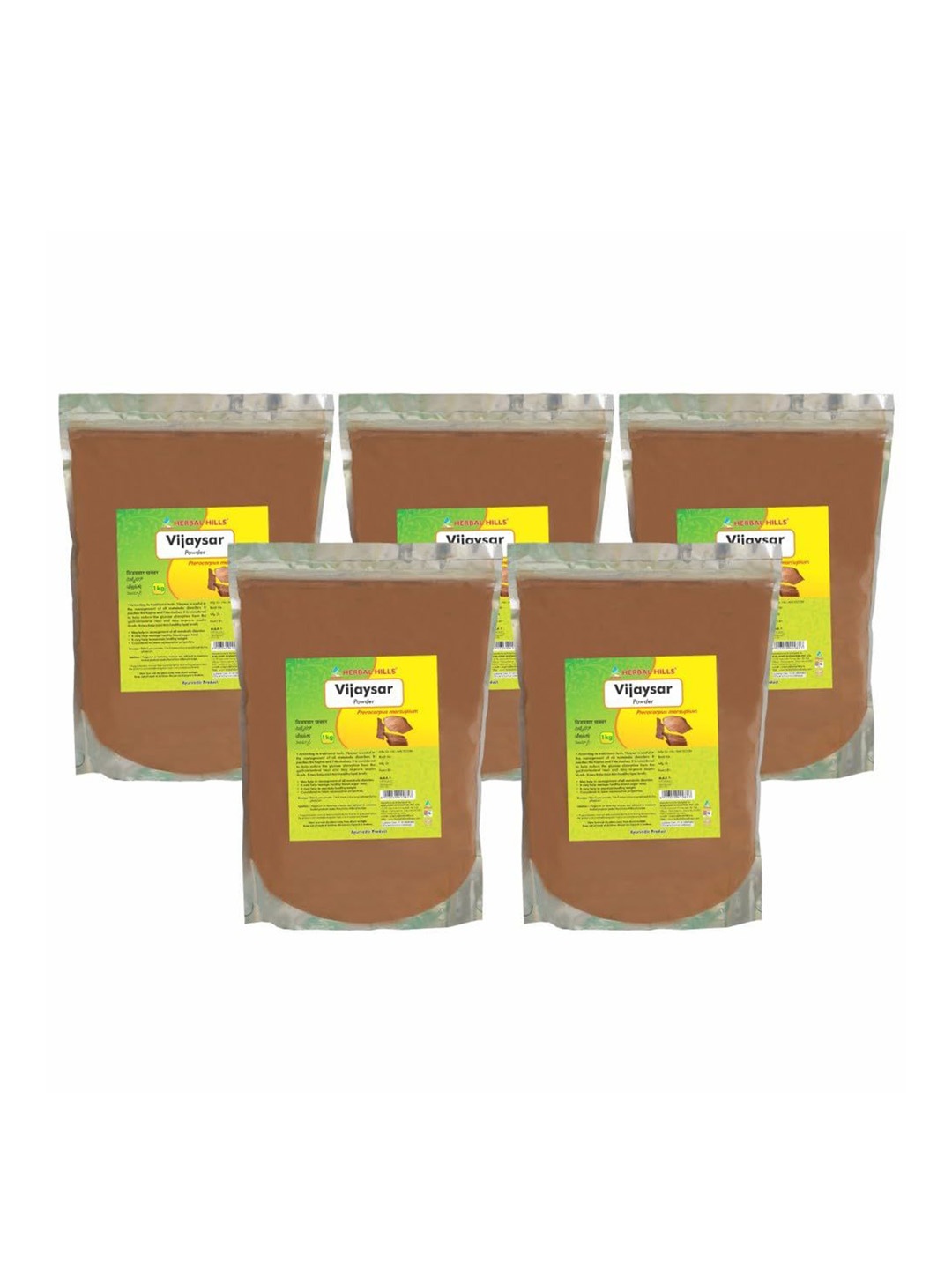 

Herbal Hills Vijaysar powder 1 Kg Pack of 5, White