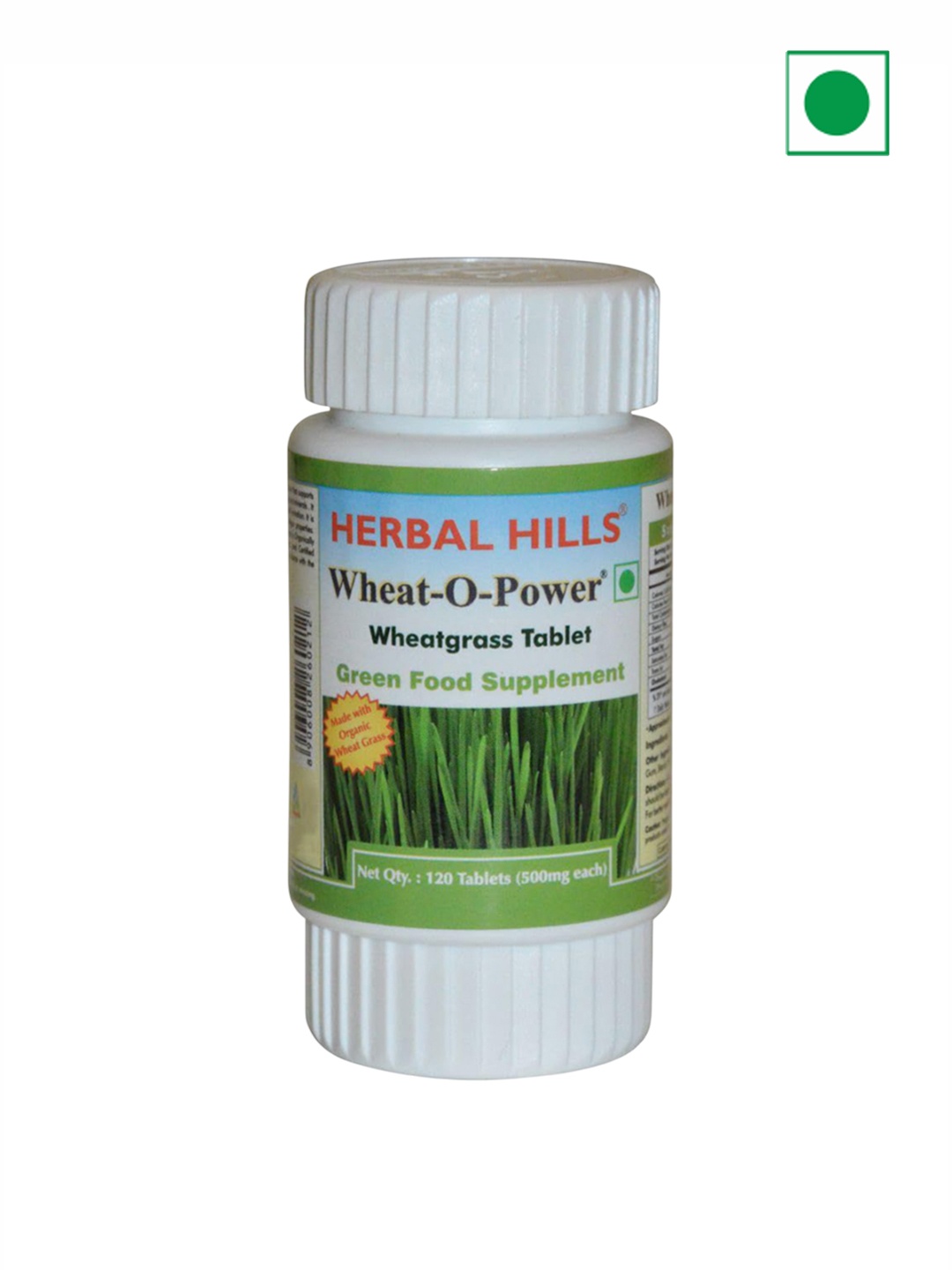 

Herbal Hills Wheatgrass Tablets (120 Count Pack of 1), White
