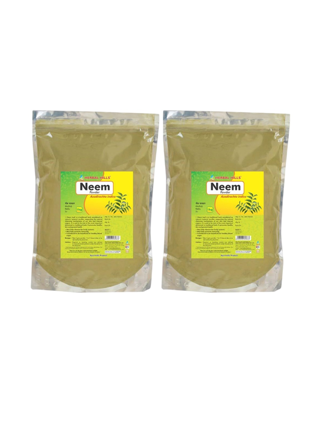 

Herbal Hills Neem Powder (1kg Pack of 2), White