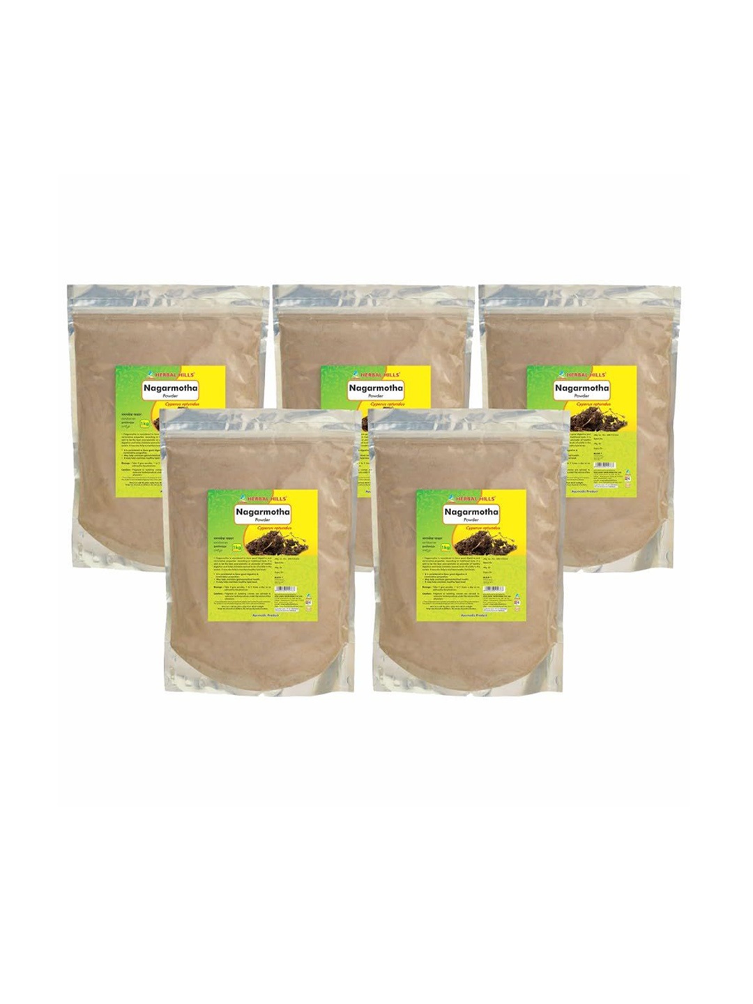 

Herbal Hills Nagarmotha powder 1 kg Pack of 5, White