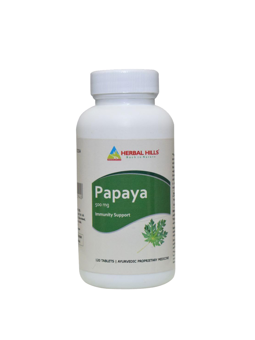 

Herbal Hills Carica Papaya tablets - Immunity booster 500mg, carica leaf extract (120 Tablets), White