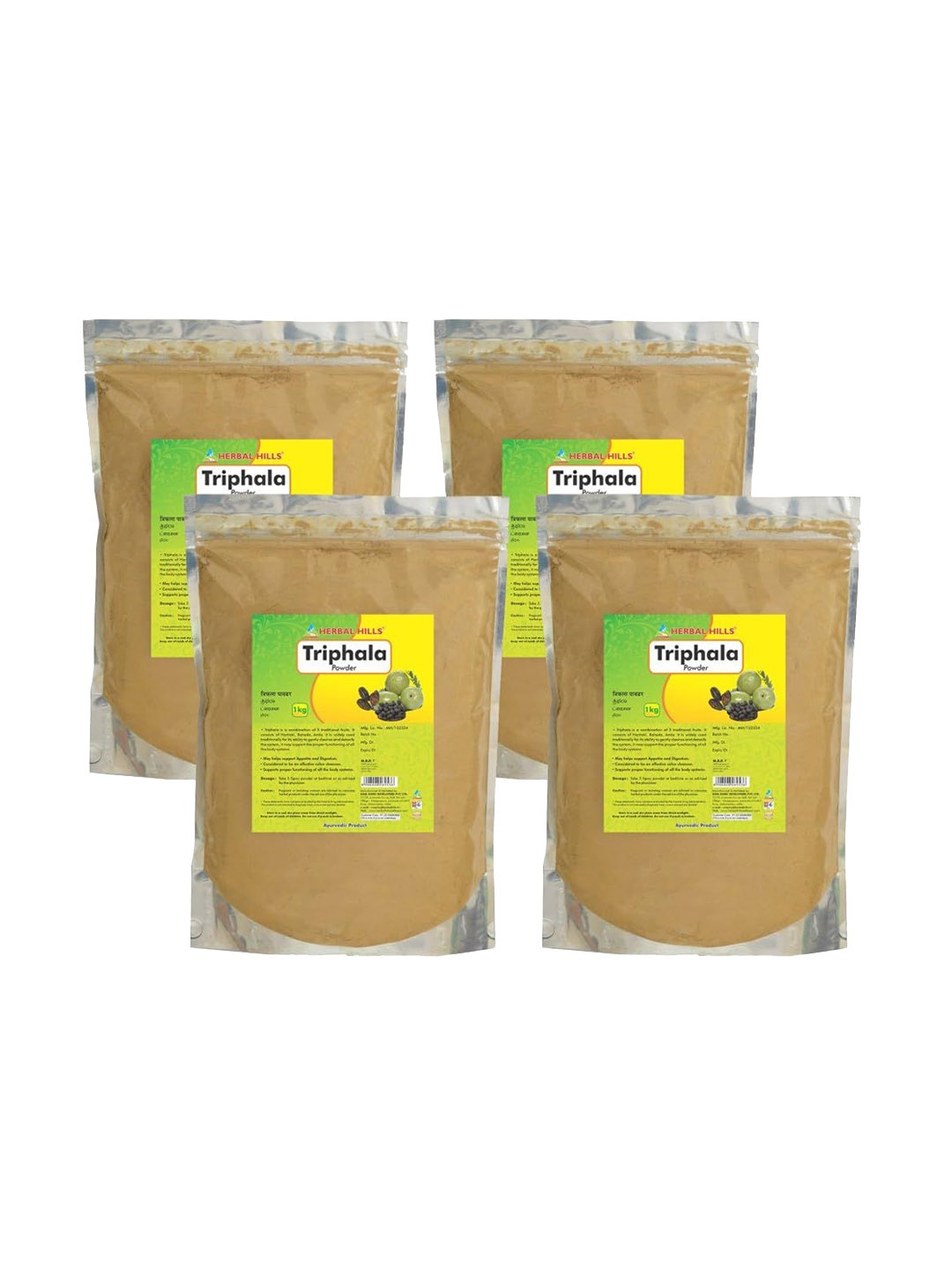 

Herbal Hills Triphala Powder (1 Kg Pack of 4), White