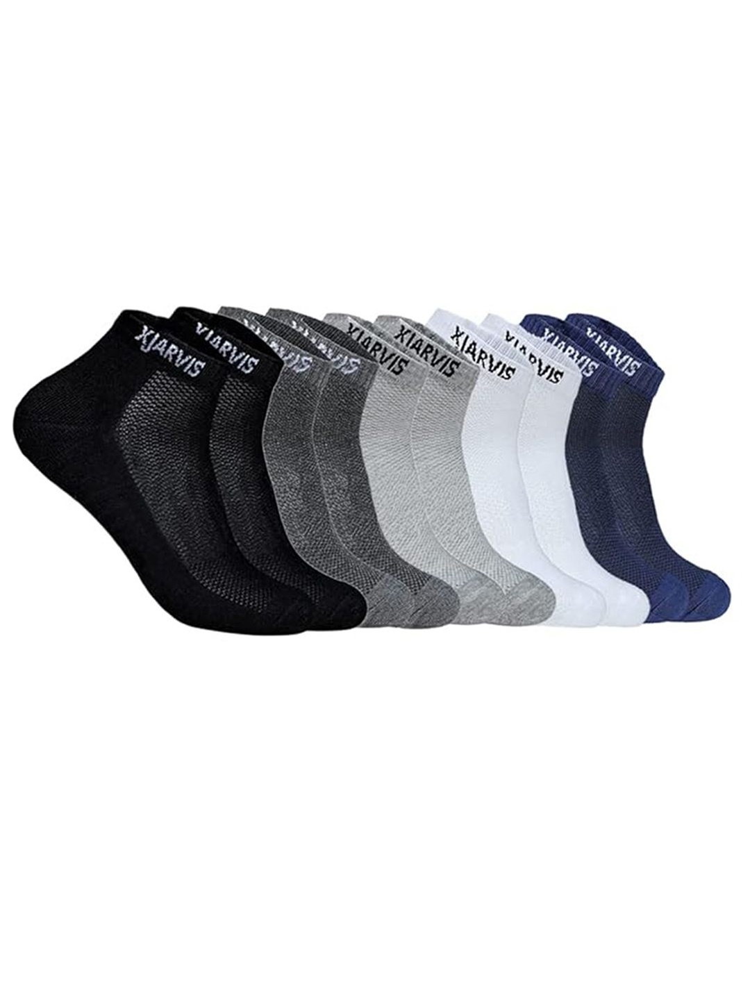 

Xjarvis Unisex Pack Of 5 Ankle-Length Socks, Black