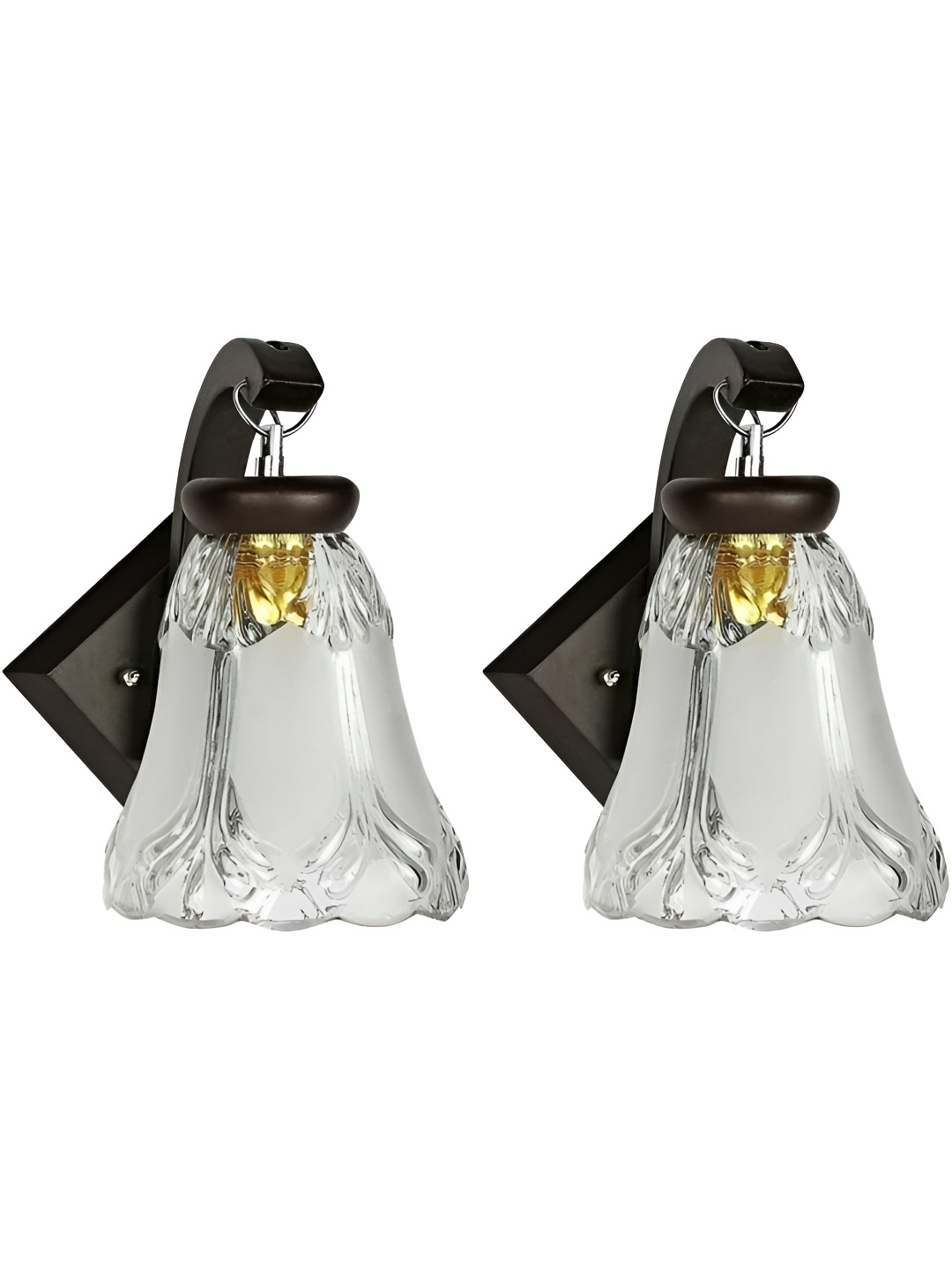 

Afast White & Brown 2 Pieces Wood Bell Shaped Wall Lamp