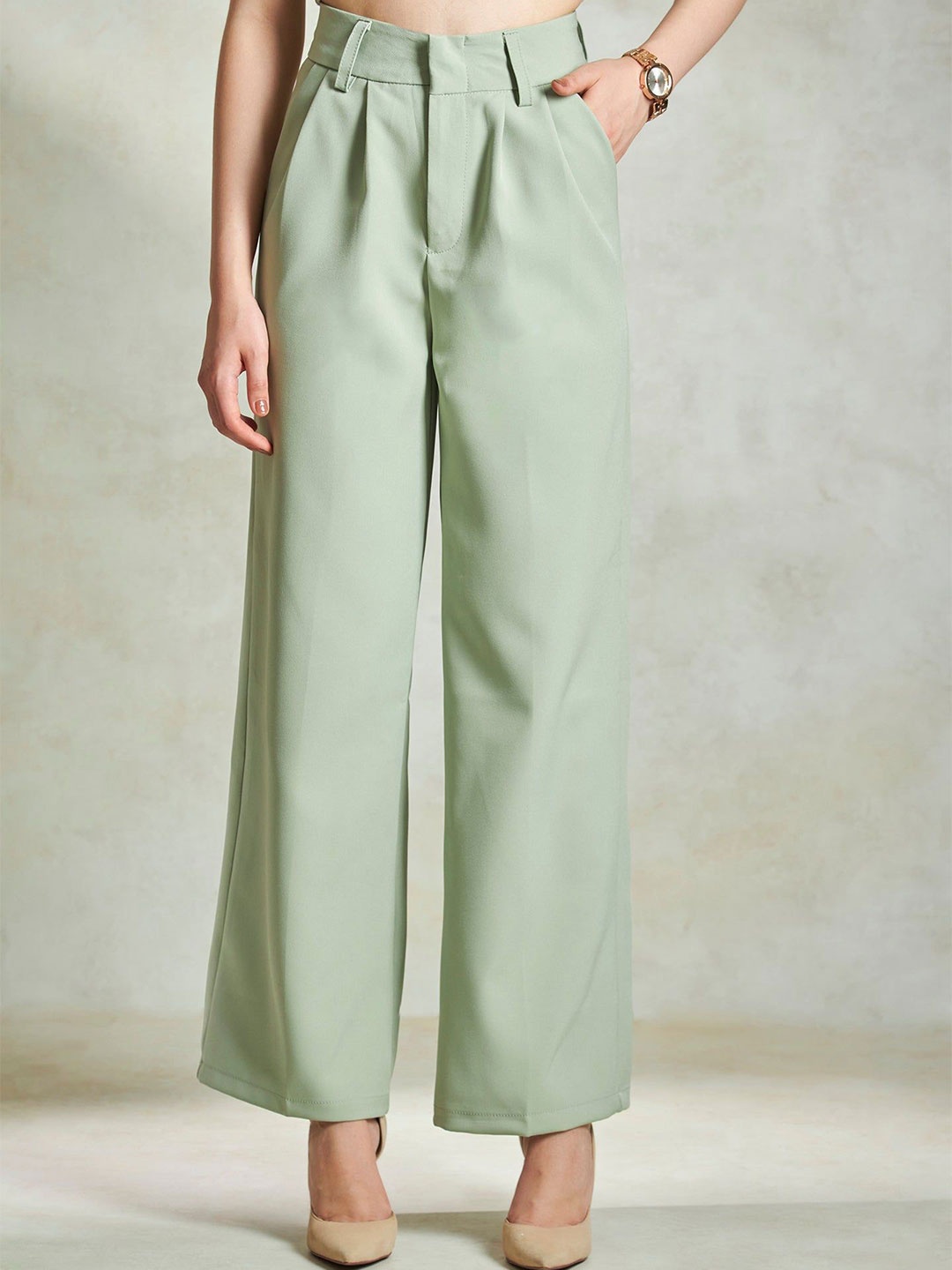 

Virgio Women Petula Wide Leg Trousers, Green