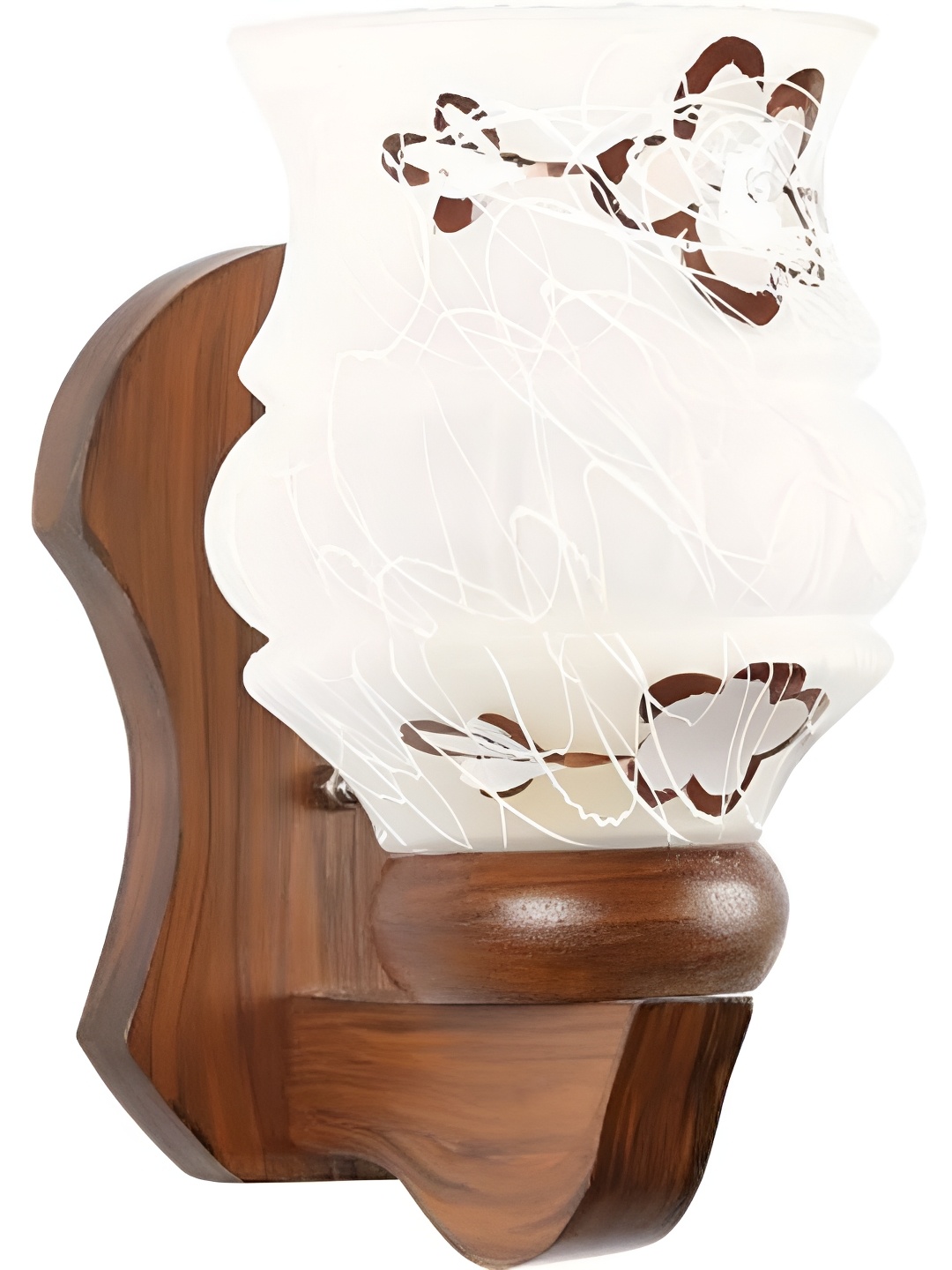 

Afast Brown & White Printed Wood Abstract Shaped Wall Lamp
