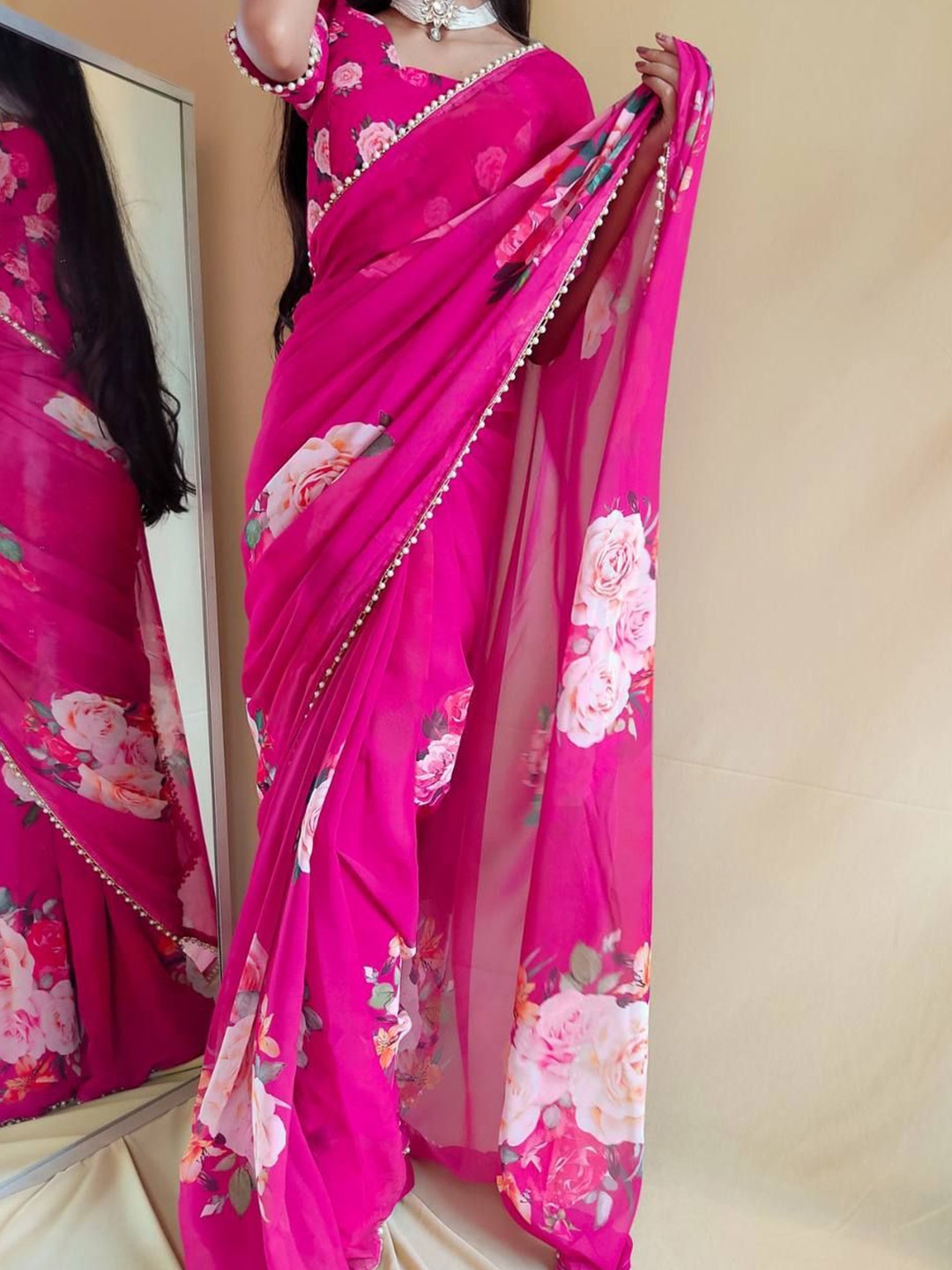 

Marziyaa Woven Design Zari Banarasi Saree, Pink