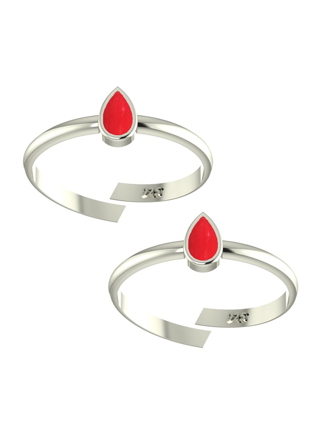 

Peenzone Jewellers 925 Sterling Silver-Plated Cubic Zirconia Stone Studded Toe Rings