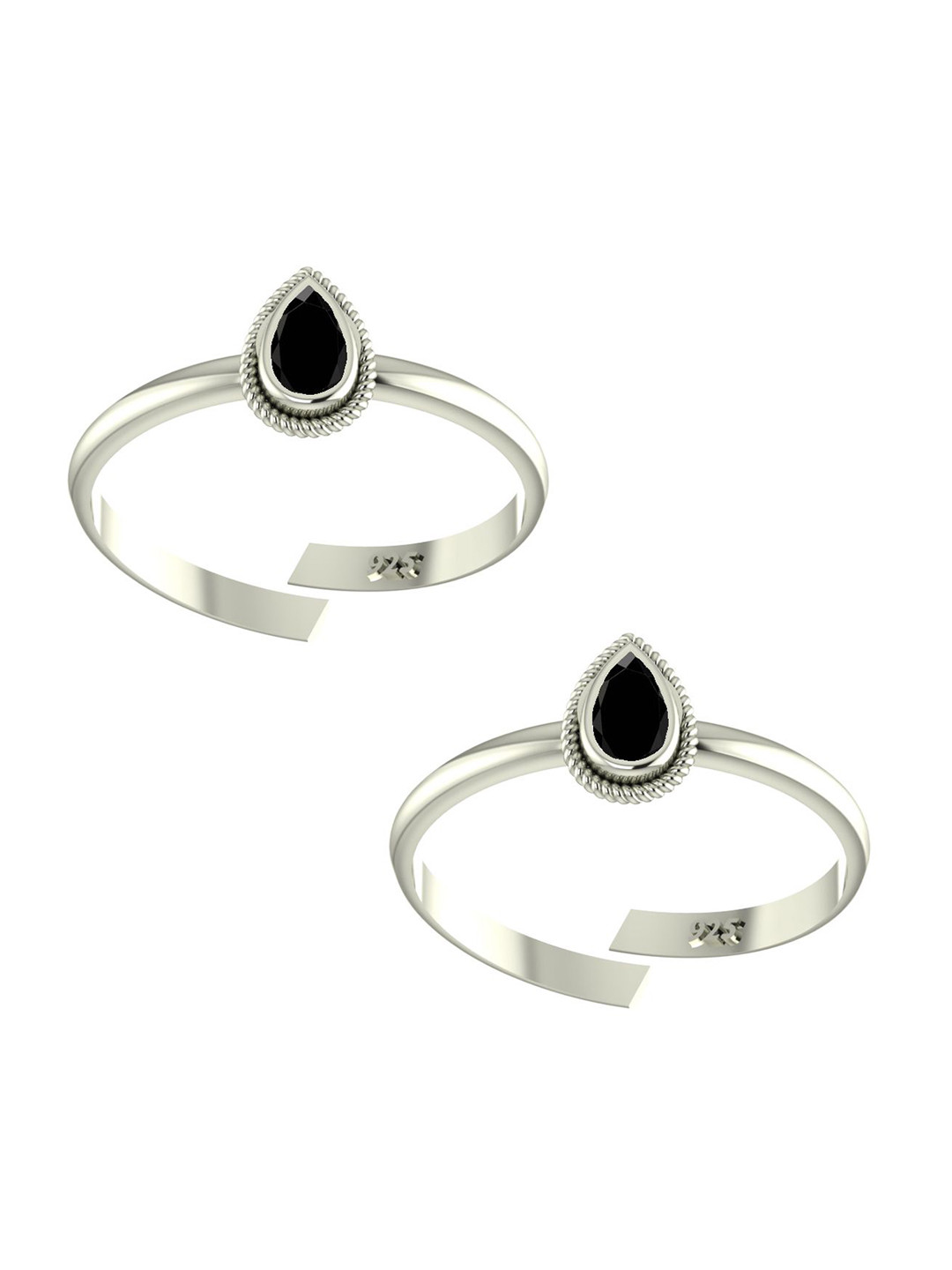 

Peenzone Jewellers 925 Sterling Silver-Plated Cubic Zirconia Stone Studded Toe Rings