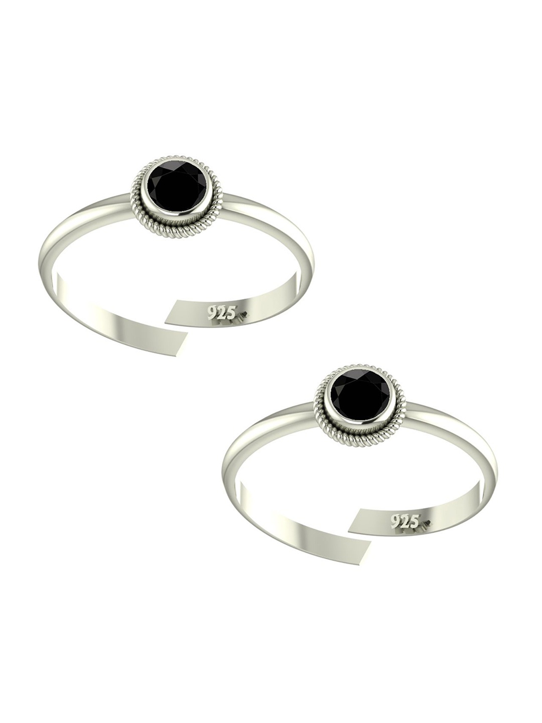 

Peenzone Jewellers 925 Sterling Silver-Plated Cubic Zirconia Stone Studded Toe Rings