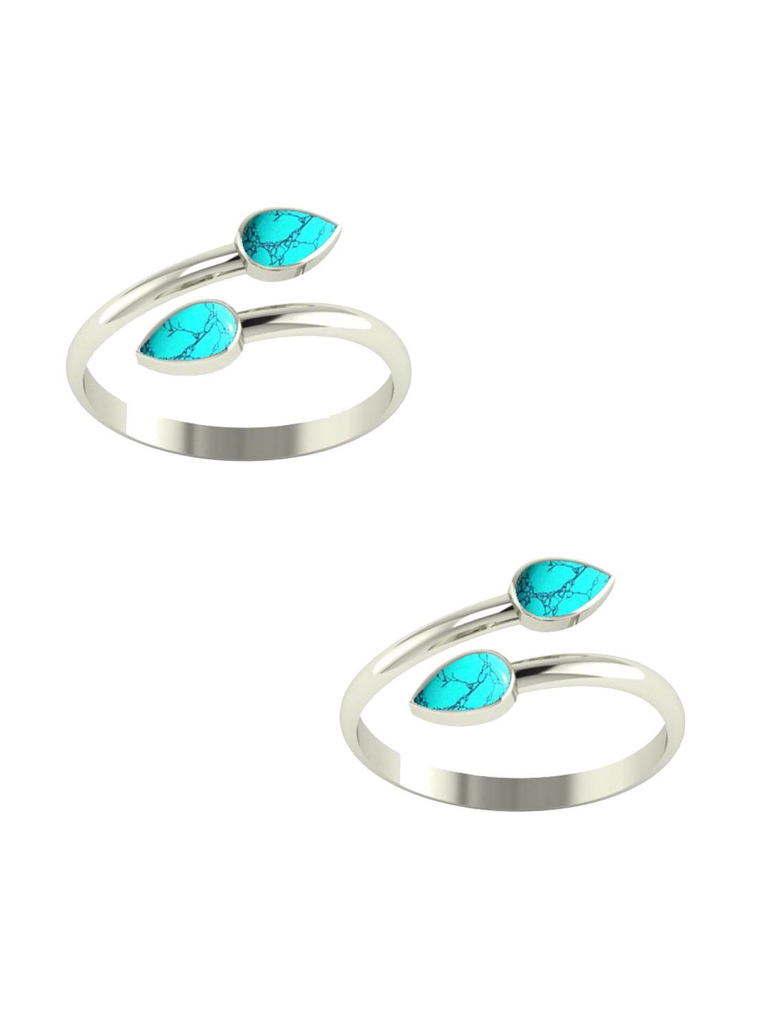 

Peenzone Jewellers 925 Sterling Silver -Plated Cubic Zirconia Stone Studded Toe Rings