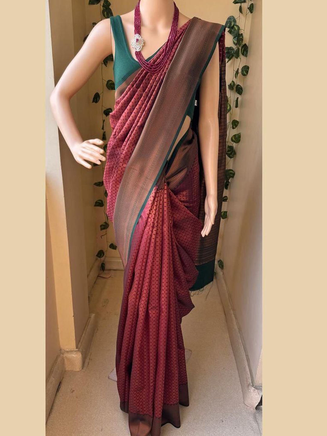 

Marziyaa Woven Design Zari Silk Cotton Banarasi Saree, Purple