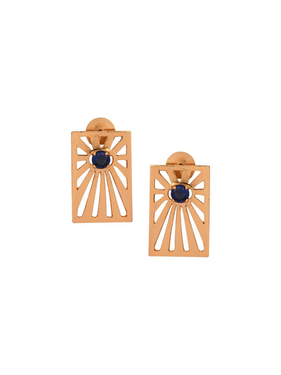 

Ethnic Andaz Gold-Toned American Diamond Stones Studded Classic Studs Earrings