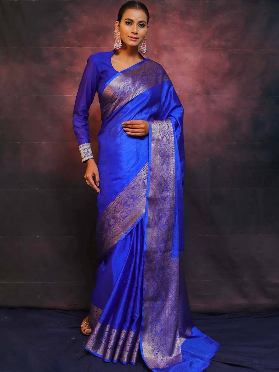 

Marziyaa Woven Design Zari Banarasi Saree, Blue