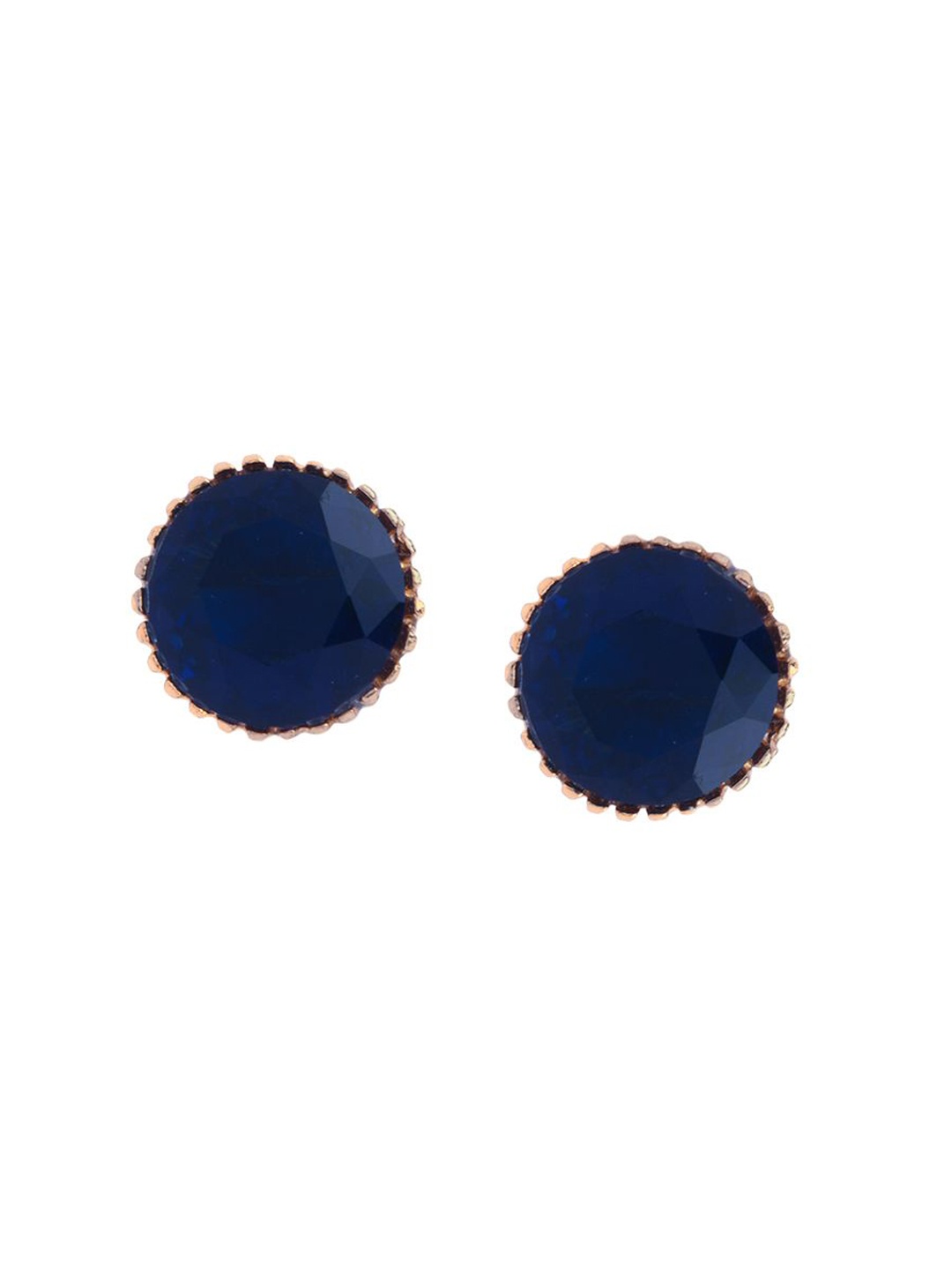 

Ethnic Andaz Gold-Plated Artificial Stones Studded Circular Shaped Studs, Blue