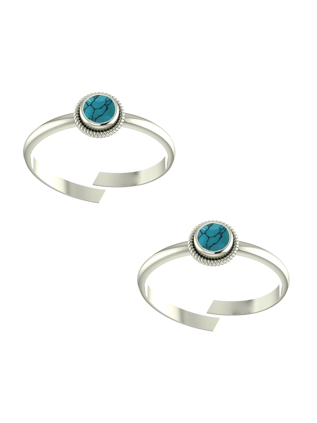 

Peenzone Jewellers 925 Sterling Silver-Plated Cubic Zirconia Stone Studded Toe Rings