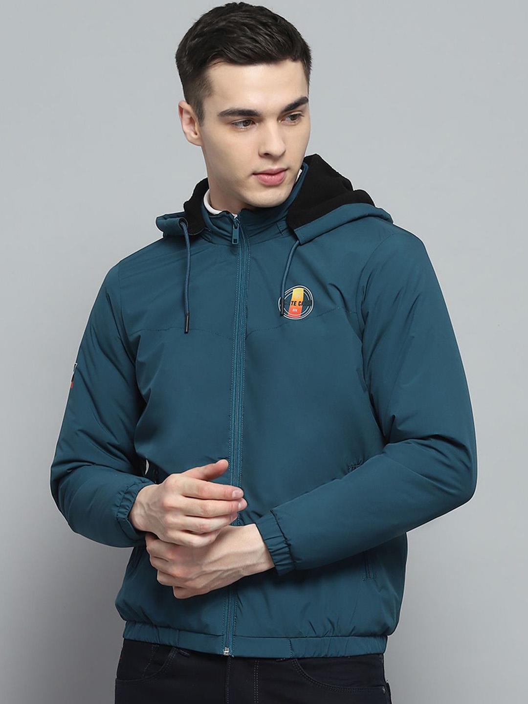 

Monte Carlo Men Hooded Solid Casual Padded Lightweight Jacket, Teal