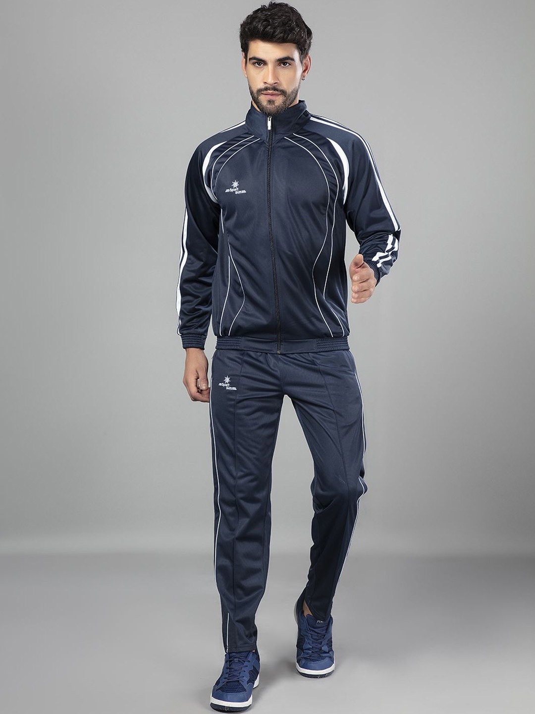 

SPORT SUN Men Mid Rise Tracksuit, Navy blue