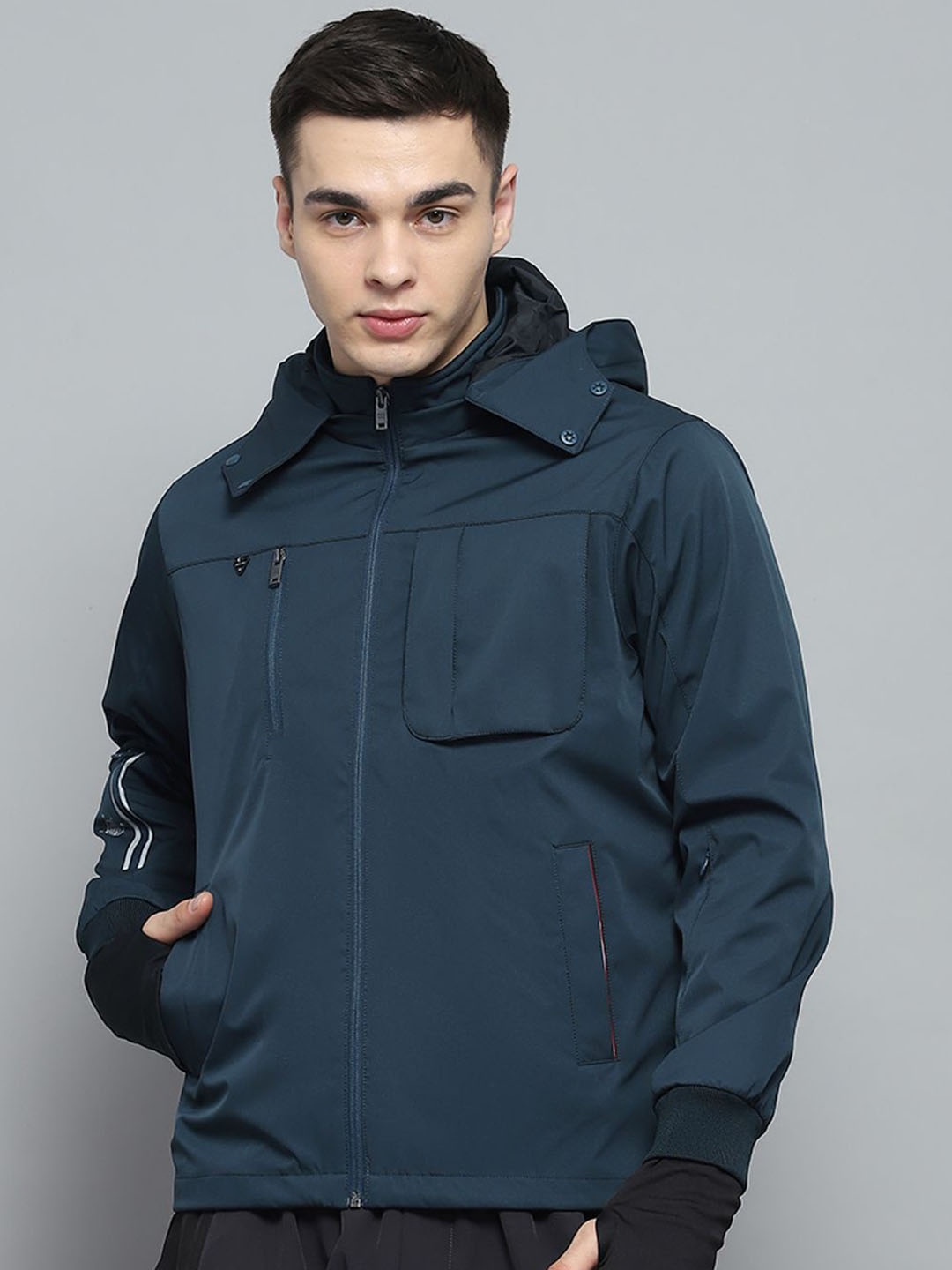 

Monte Carlo Men Hooded Solid Casual Padded Lightweight Jacket, Teal