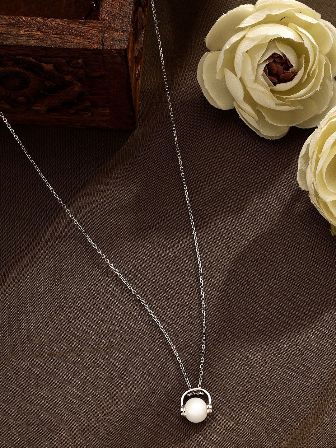 

DIAVO 925 Sterling Silver Rhodium-Plated Beaded Chain