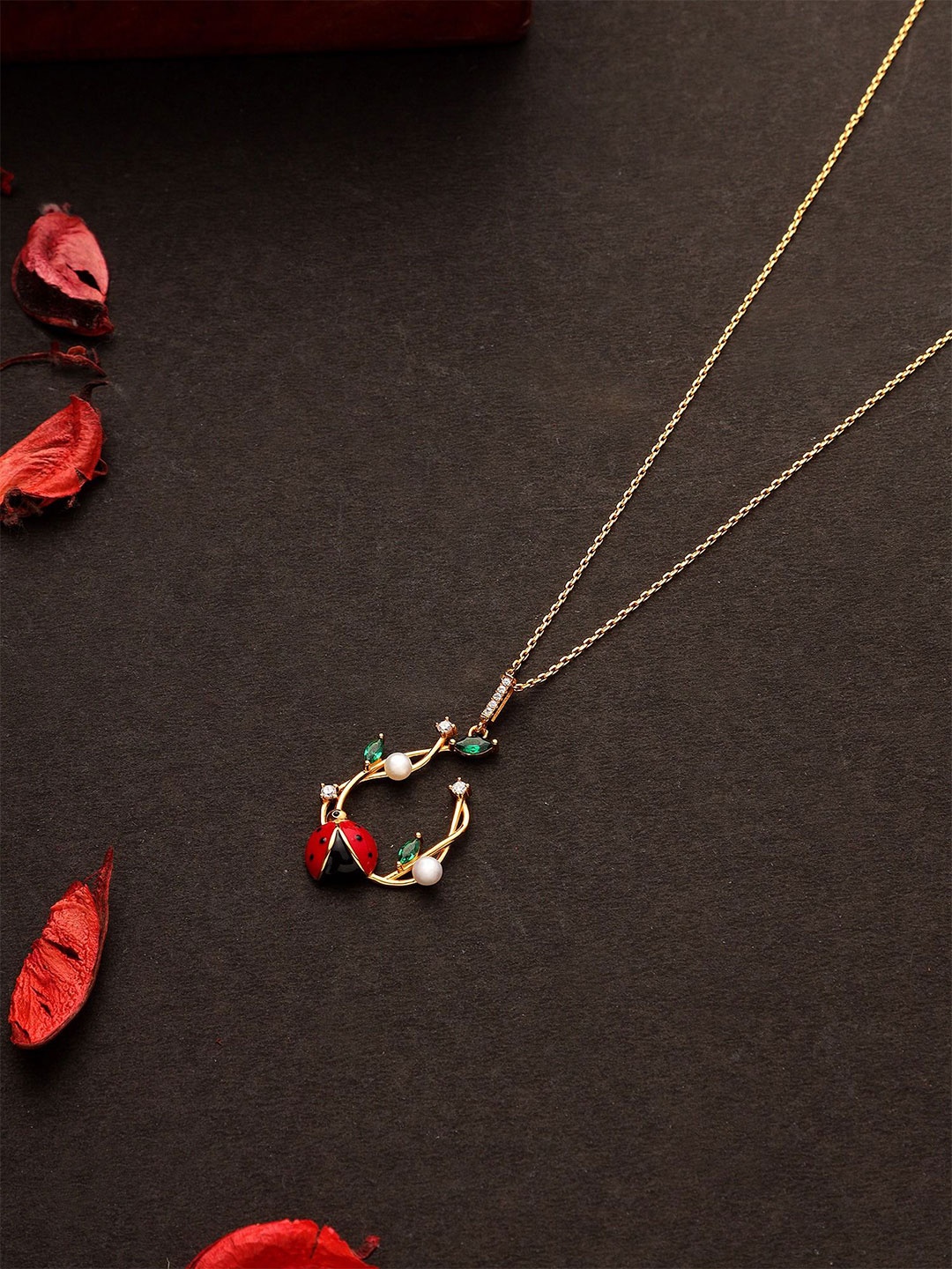 

DIAVO 925 Sterling Silver Gold-Plated Beaded Chain