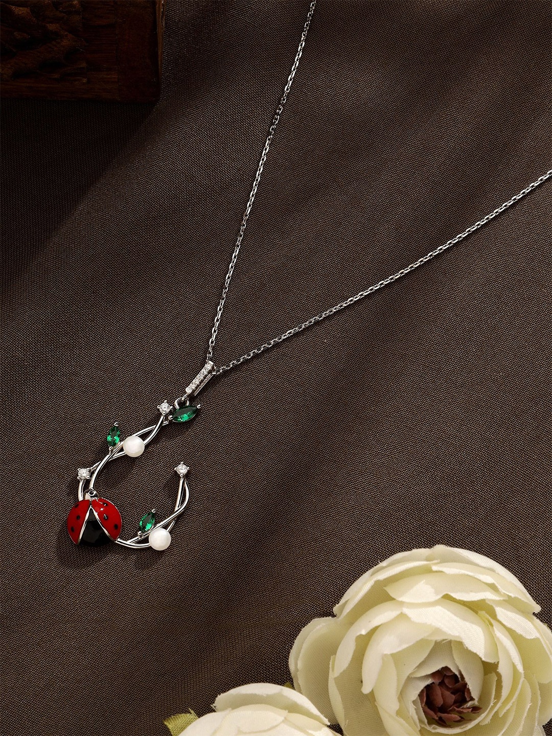 

DIAVO 925 Sterling Silver Rhodium-Plated Beaded Chain