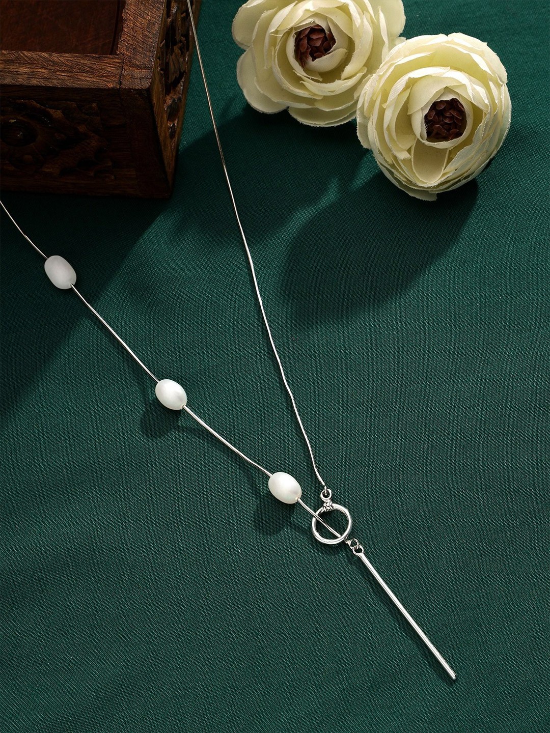 

DIAVO 925 Sterling Silver Rhodium-Plated Beaded Chain