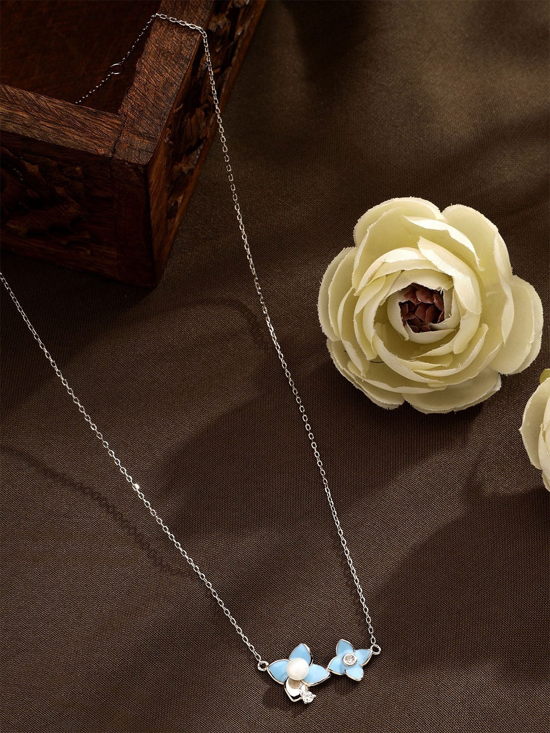 

DIAVO 925 Sterling Silver Rhodium-Plated Beaded Chain