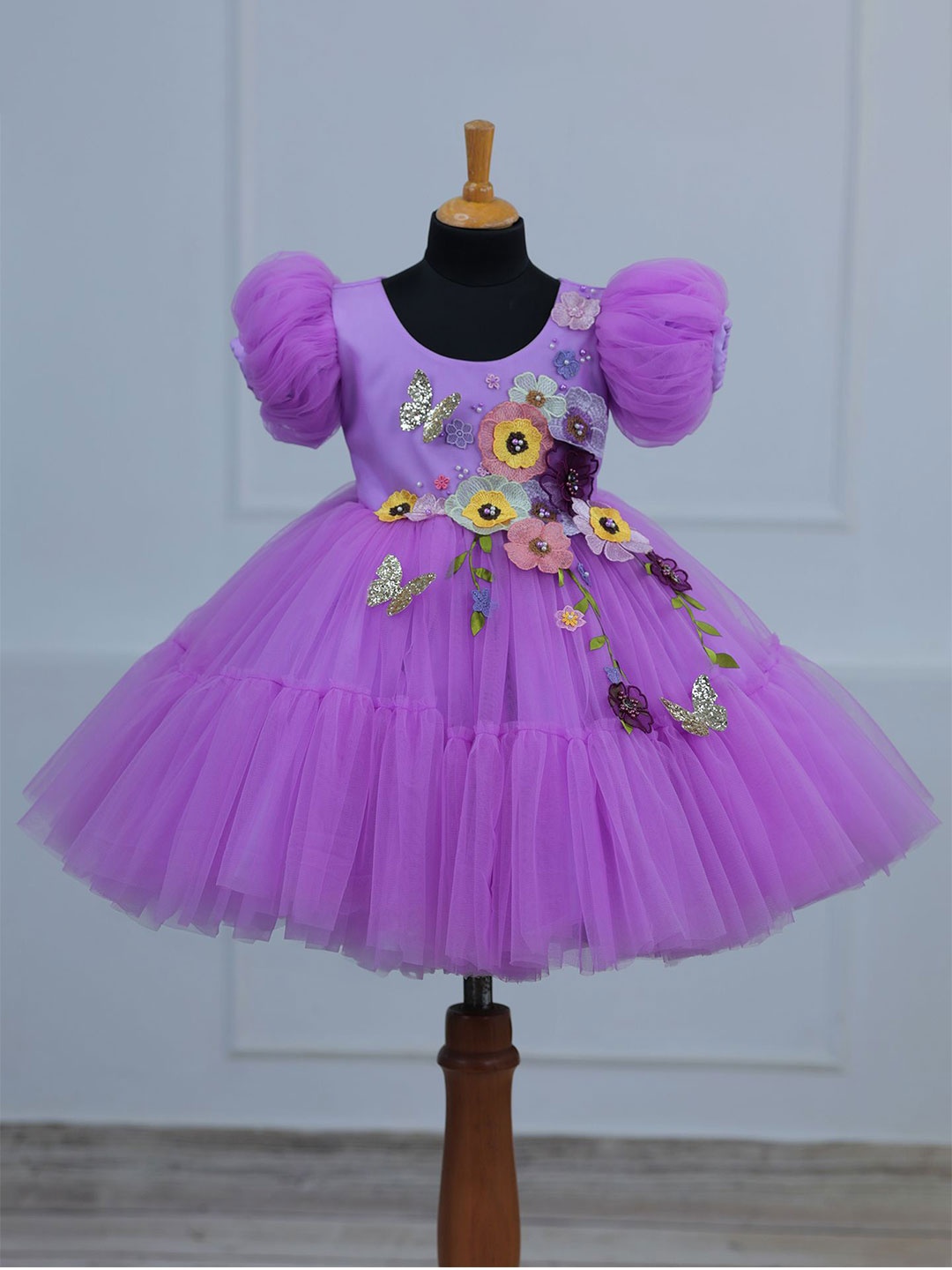

Li & Li Boutique Girls Net Fit & Flare Dress, Lavender