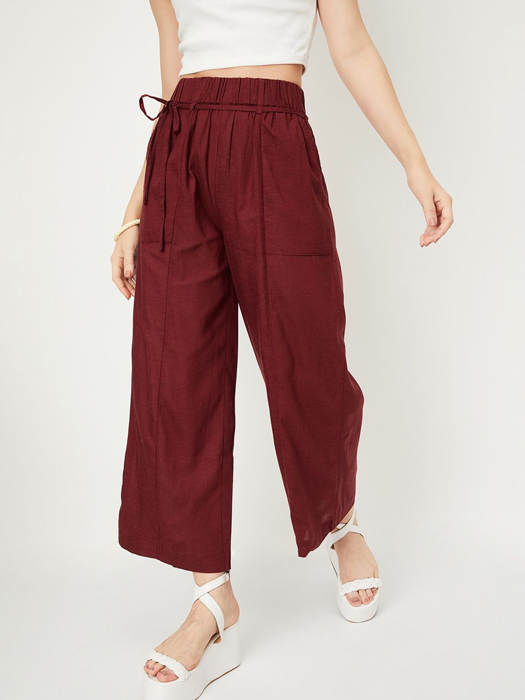 

max Women Straight Fit Maternity Palazzos, Rust