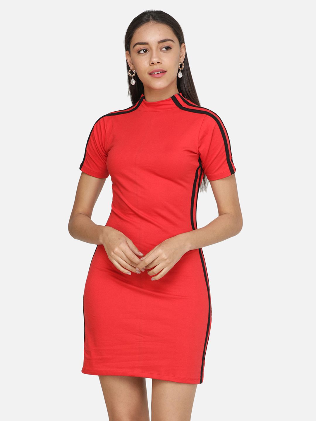 

BAESD Women Cotton Sheath Dress, Red