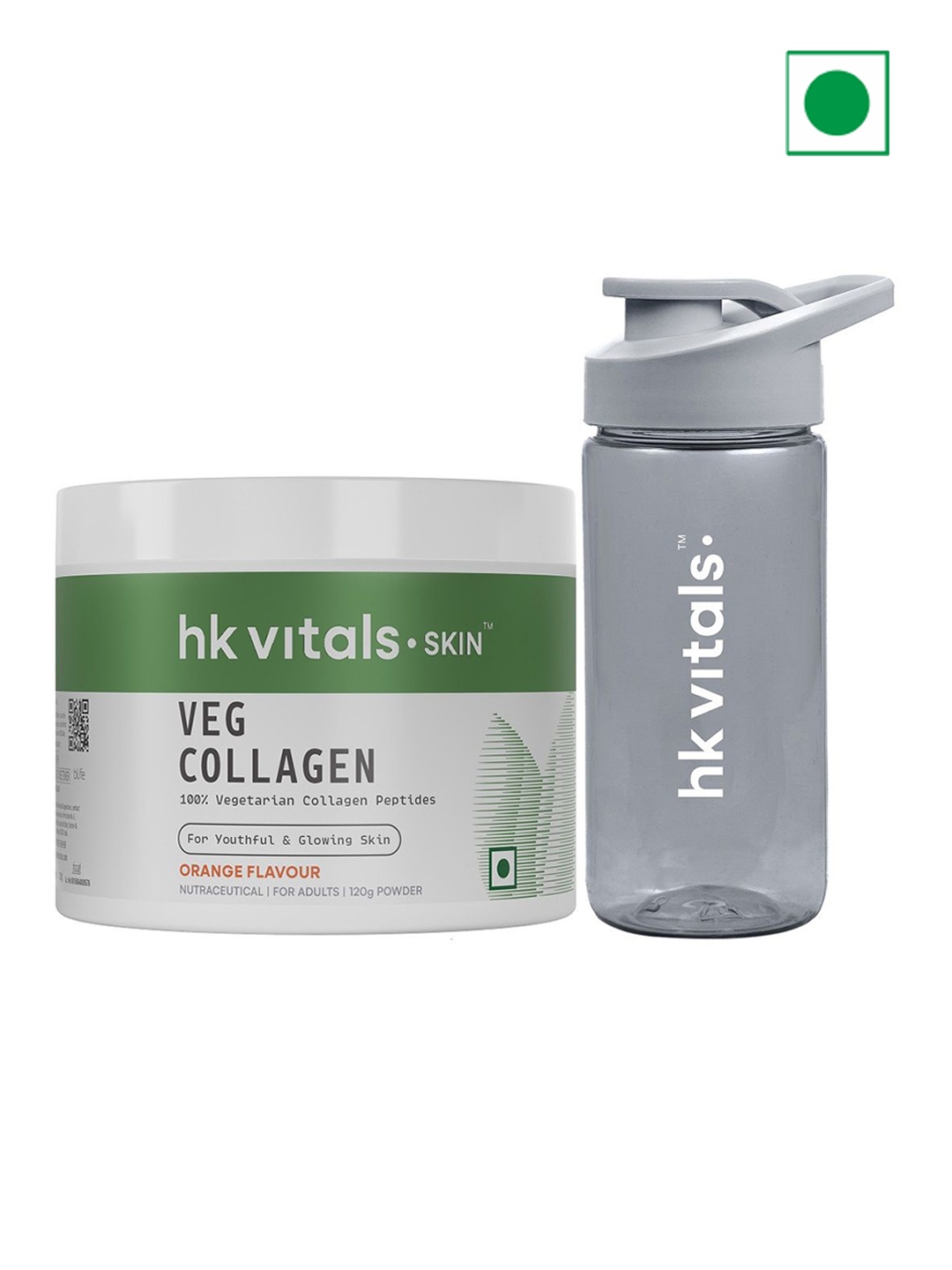 

HK VITALS Veg Collagen Supplement - 120 g With Sipper - 300 ml, Orange
