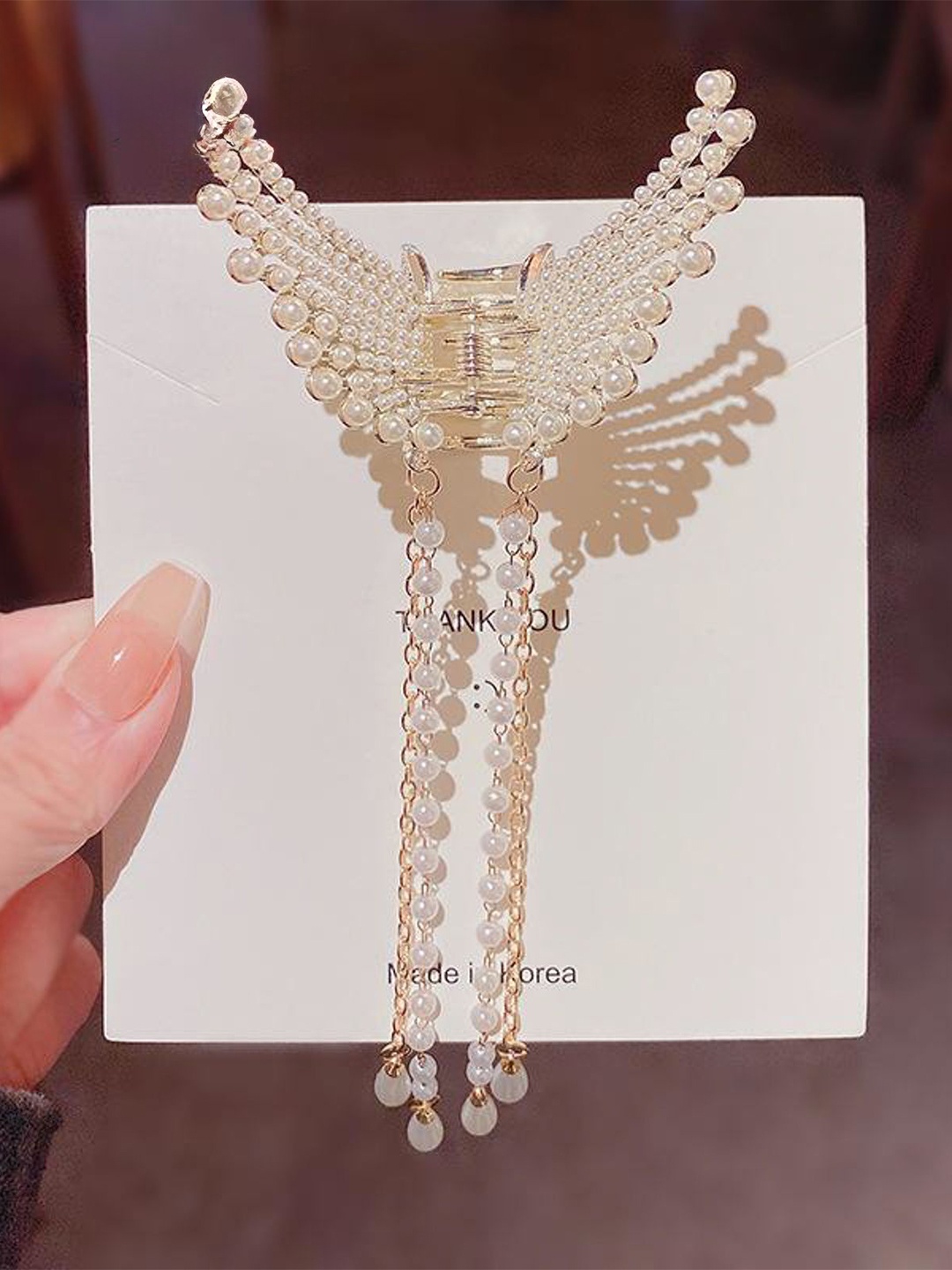 

PolluxCraft Women Alligator Butterfly Hair Clip, Gold
