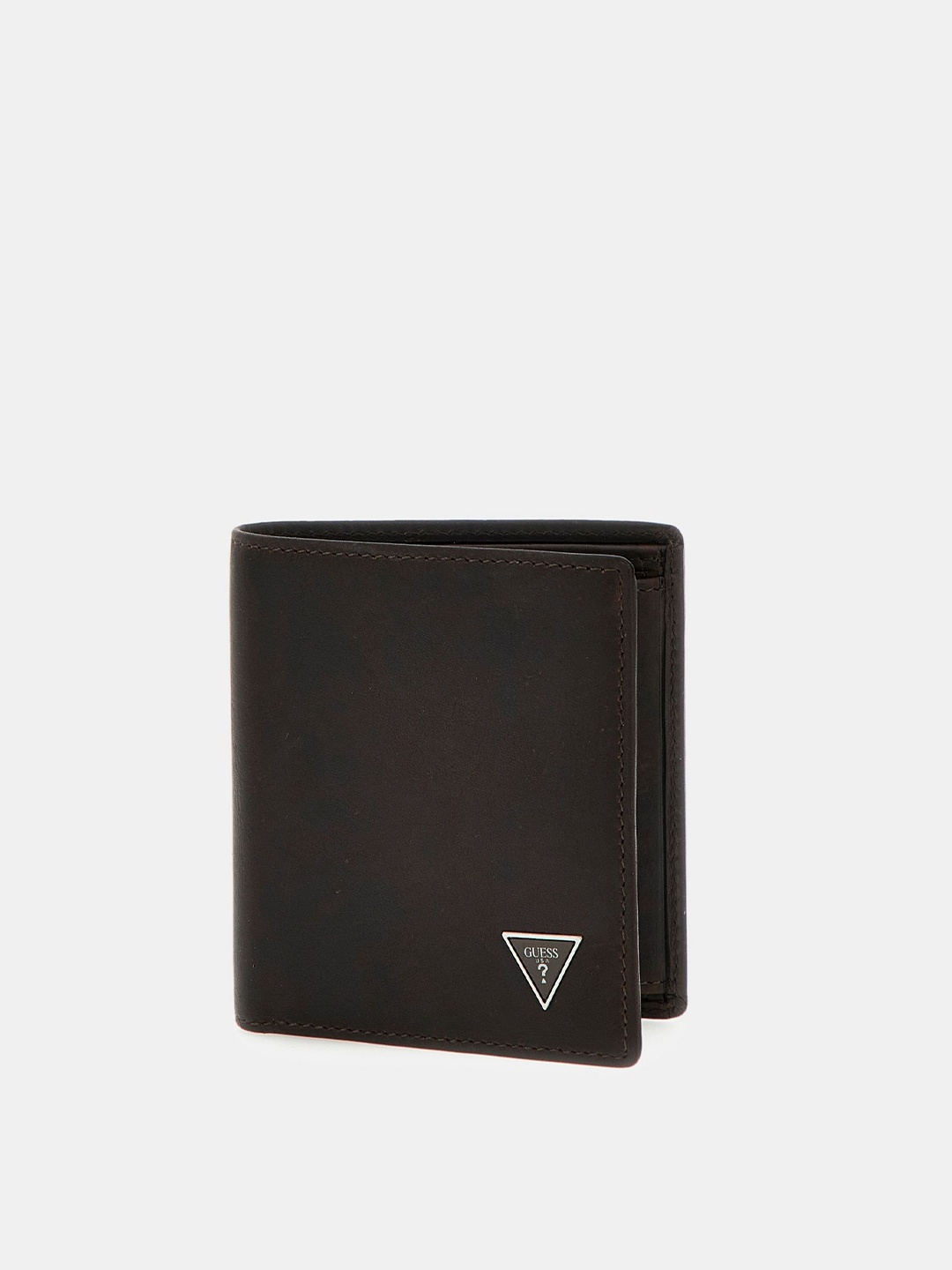 

GUESS Men Leather Two Fold Wallet, Brown