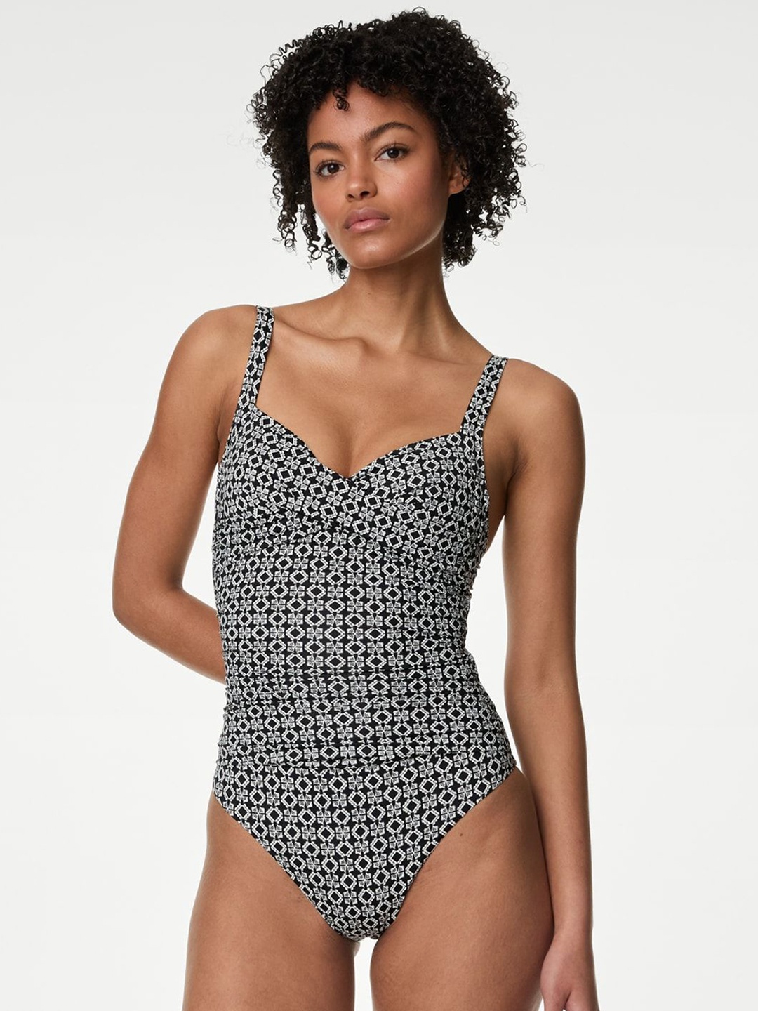 

Marks & Spencer Pack Of 2 Printed Shoulder Strap Swimsuits, Black