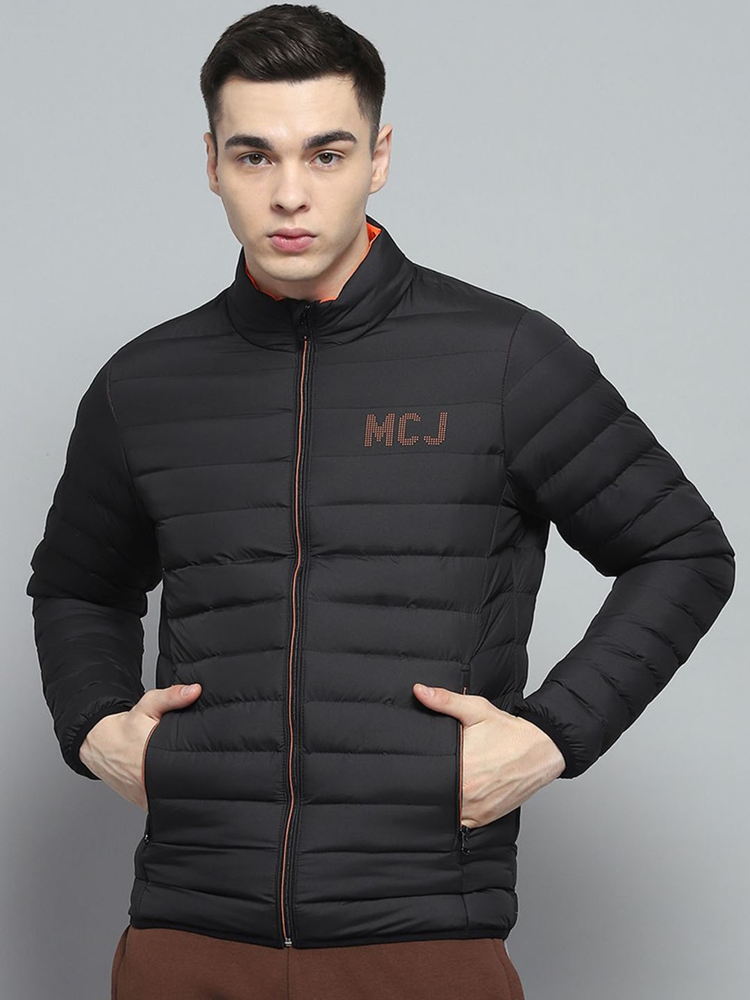 

Monte Carlo Men Mock Collar Solid Casual Lightweight Puffer Jacket, Black