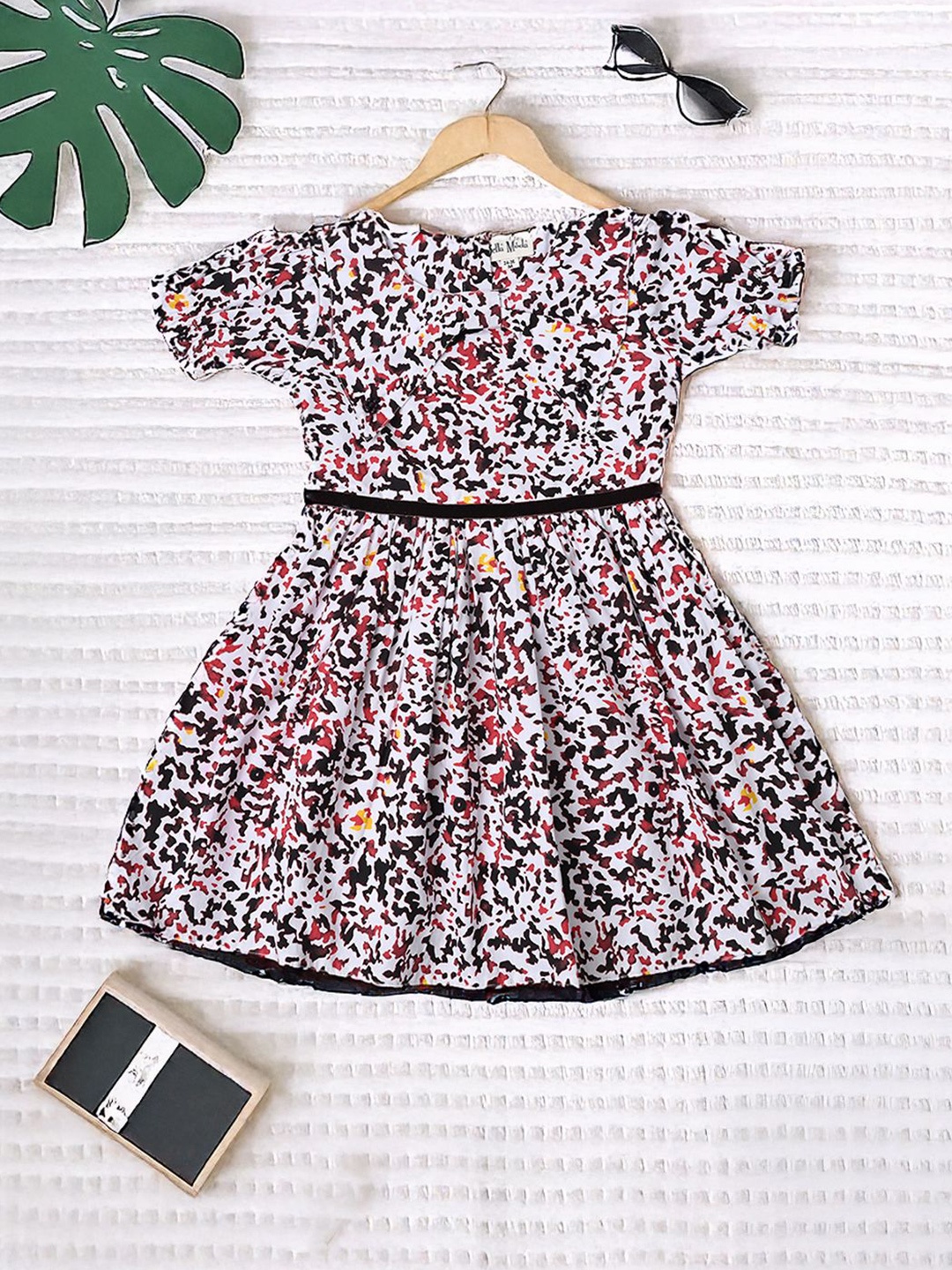 

Bella Moda Girls Printed Cotton Fit & Flare Dress, Black