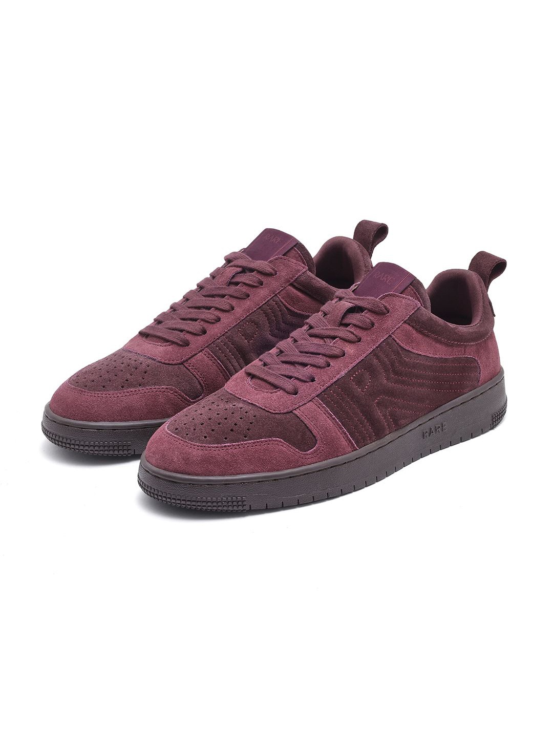 

RARE RABBIT Men SENAB PURPLE Round Toe Leather Sneakers