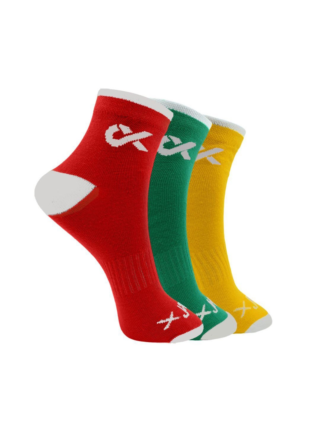 Xjarvis Unisex Pack Of 3 Assorted Ankle-Length Socks