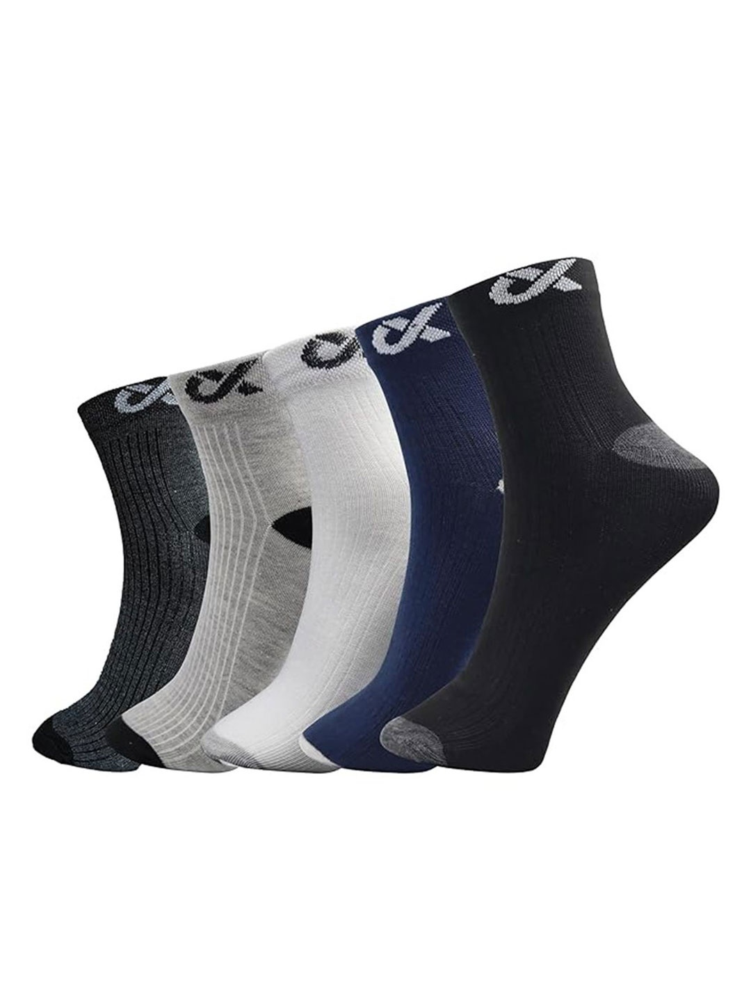 

Xjarvis Unisex Pack Of 5 Assorted Ankle-Length Socks