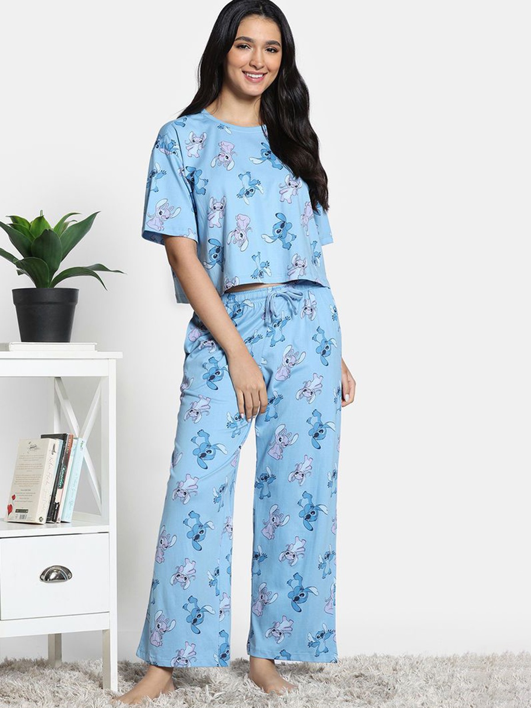 

Zivame Women Printed Night suit, Blue