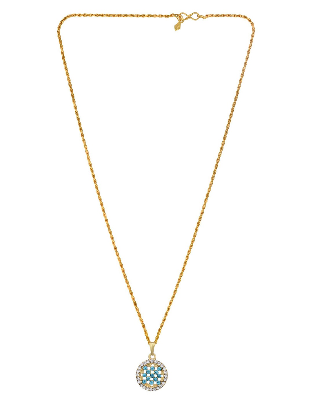 

MEMOIR Gold-Plated Cubic Zircon Studded Pendant with Chain