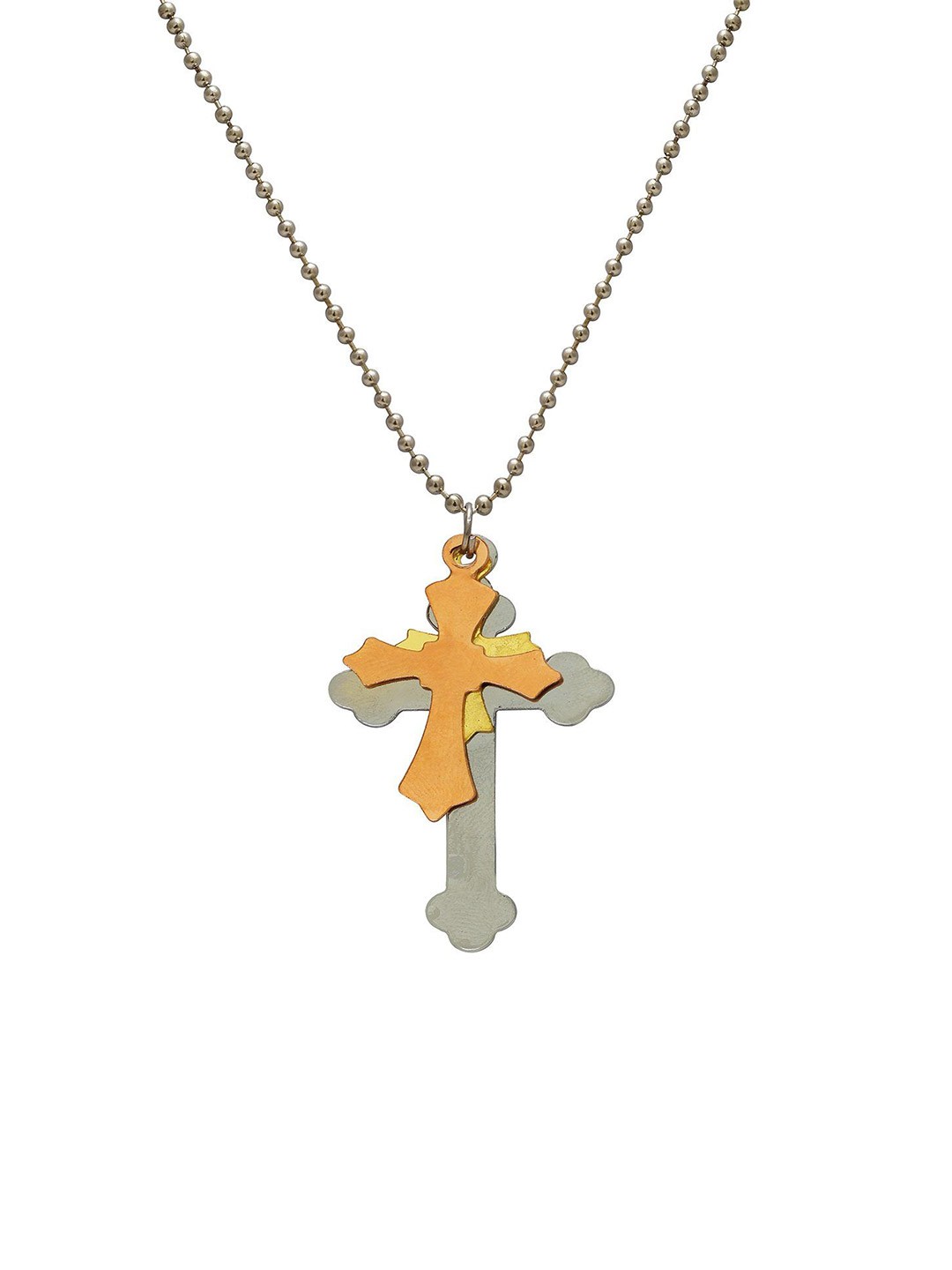 

MEMOIR Dual-plated Contemporary Pendant with Chain, Silver