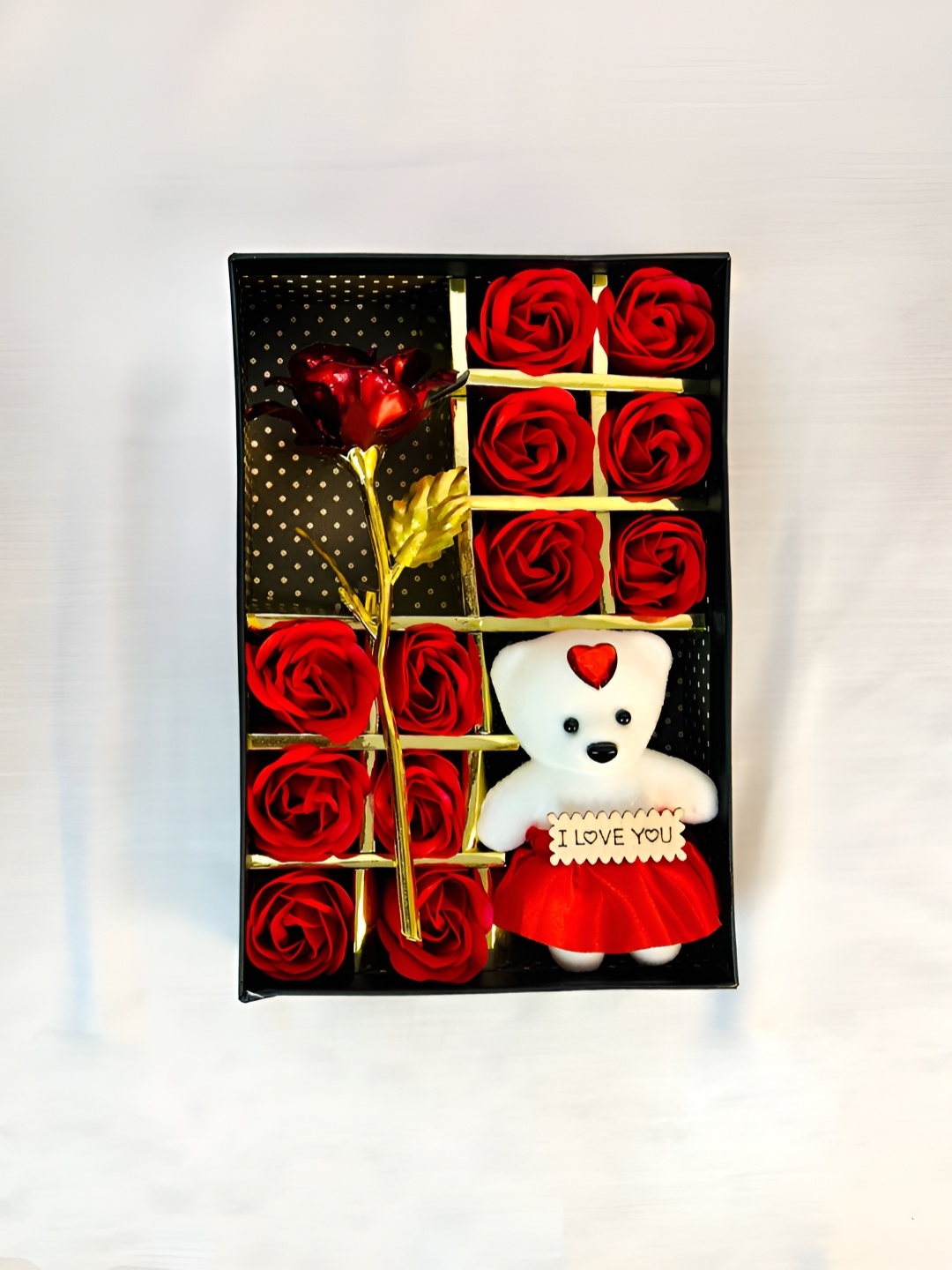 

Giftii Red & Black Sweet Love Gift Box With Teddy & Red Rose
