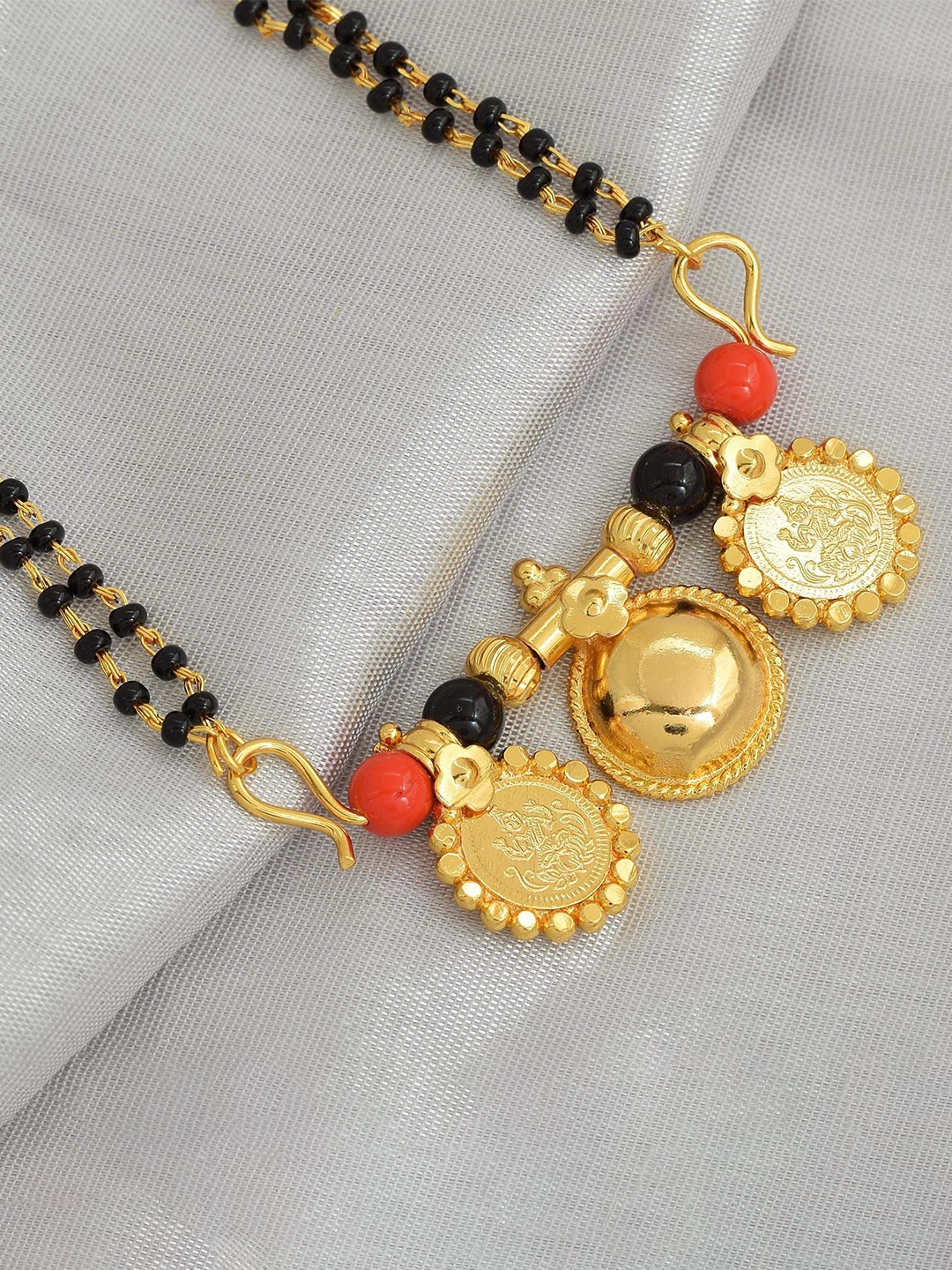 

MEMOIR Gold-Plated Stone Studded & Beaded Mangalsutra
