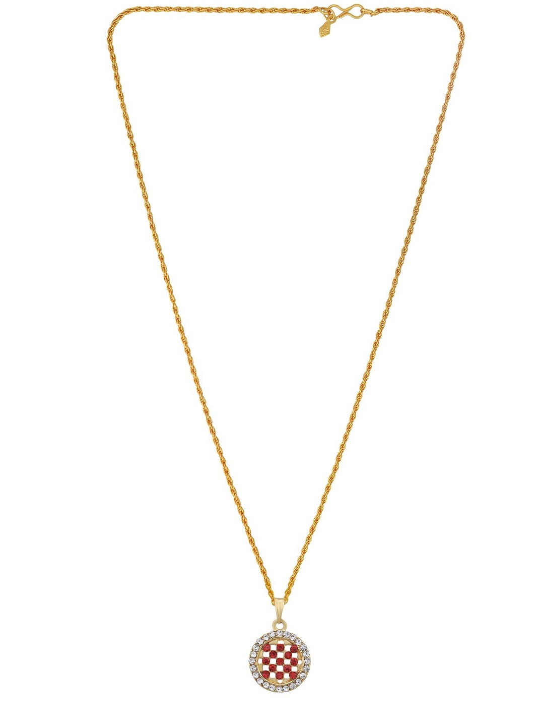 

MEMOIR Gold-Plated Cubic Zirconia Stone-Studded Pendant With Chain